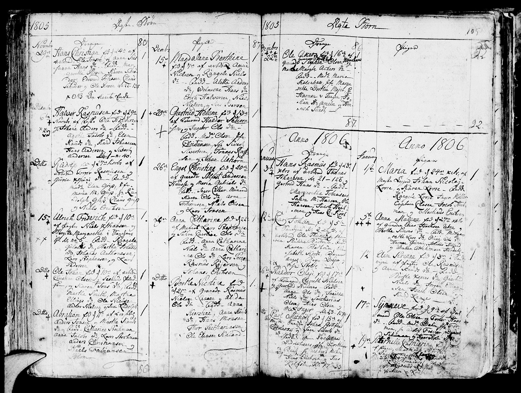 Korskirken sokneprestembete, SAB/A-76101/H/Haa/L0006: Parish register (official) no. A 6, 1790-1820, p. 105