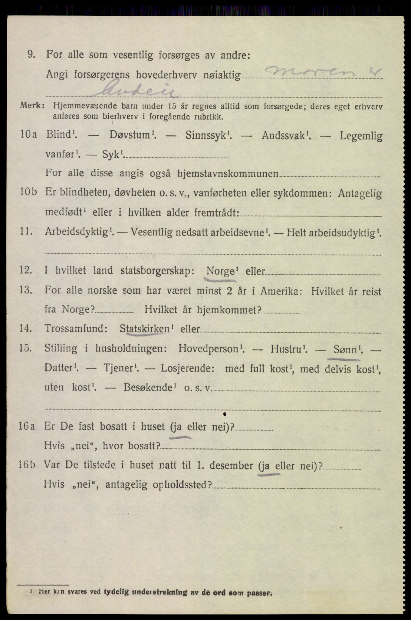 SAH, 1920 census for Romedal, 1920, p. 3138