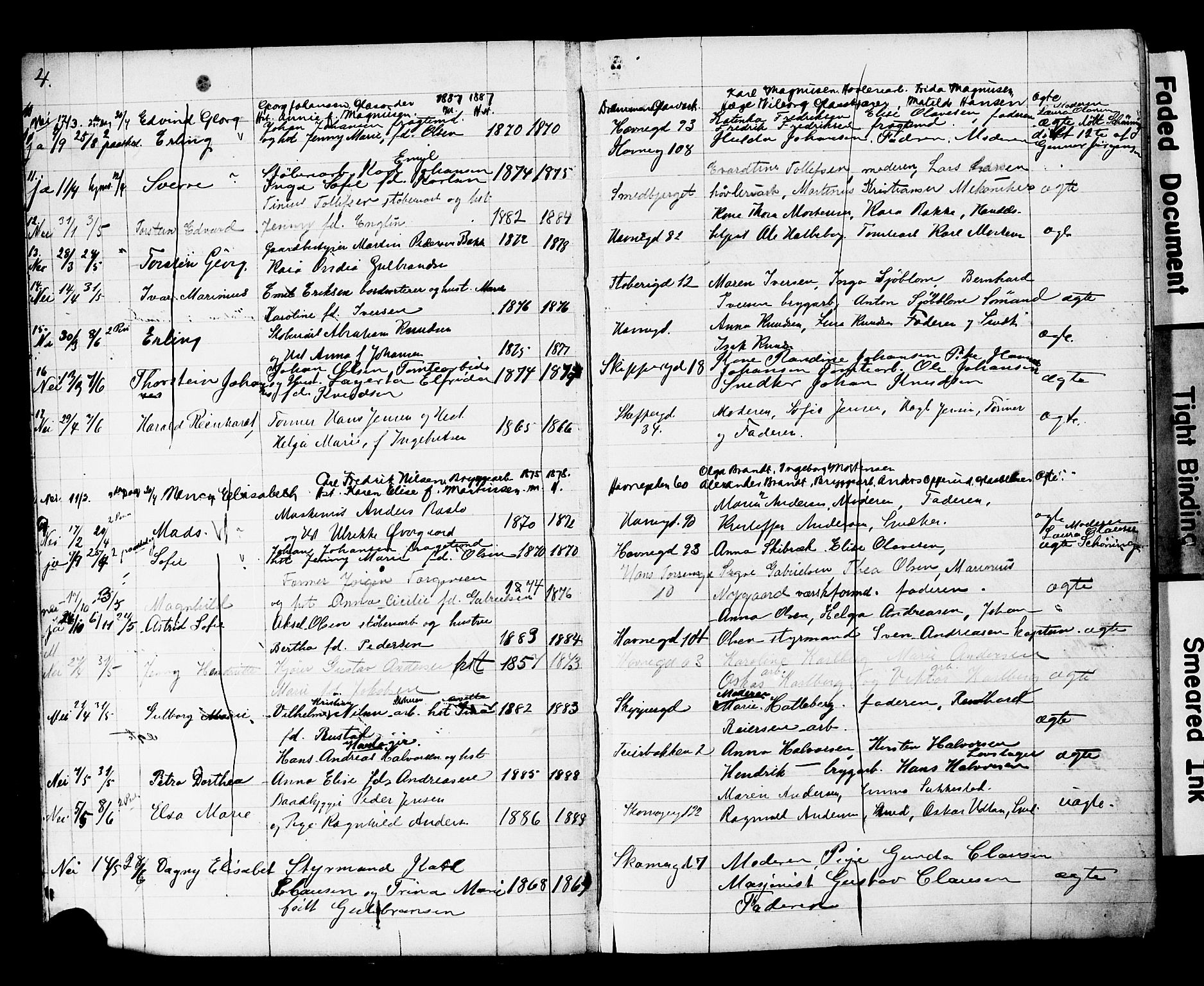 Strømsø kirkebøker, AV/SAKO-A-246/Y/Yb/L0002: Parish register draft no. II 2, 1907-1915, p. 4