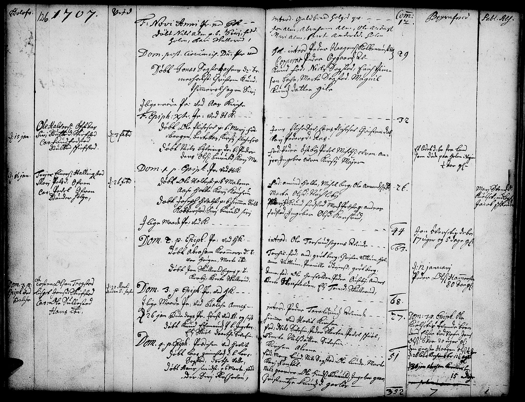 Toten prestekontor, SAH/PREST-102/H/Ha/Haa/L0001: Parish register (official) no. 1, 1695-1713, p. 126