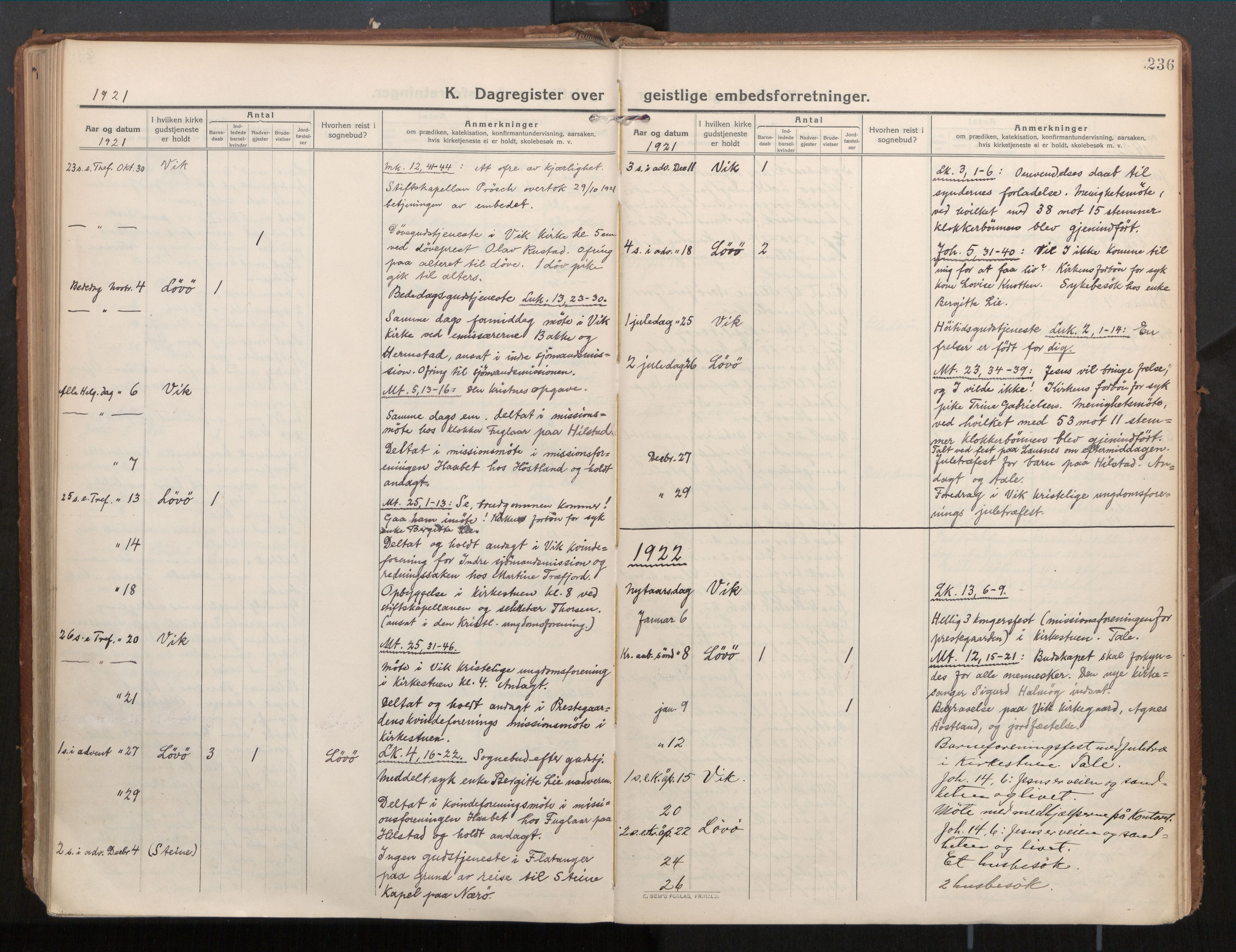 Ministerialprotokoller, klokkerbøker og fødselsregistre - Nord-Trøndelag, AV/SAT-A-1458/771/L0598: Parish register (official) no. 771A05, 1911-1937, p. 236