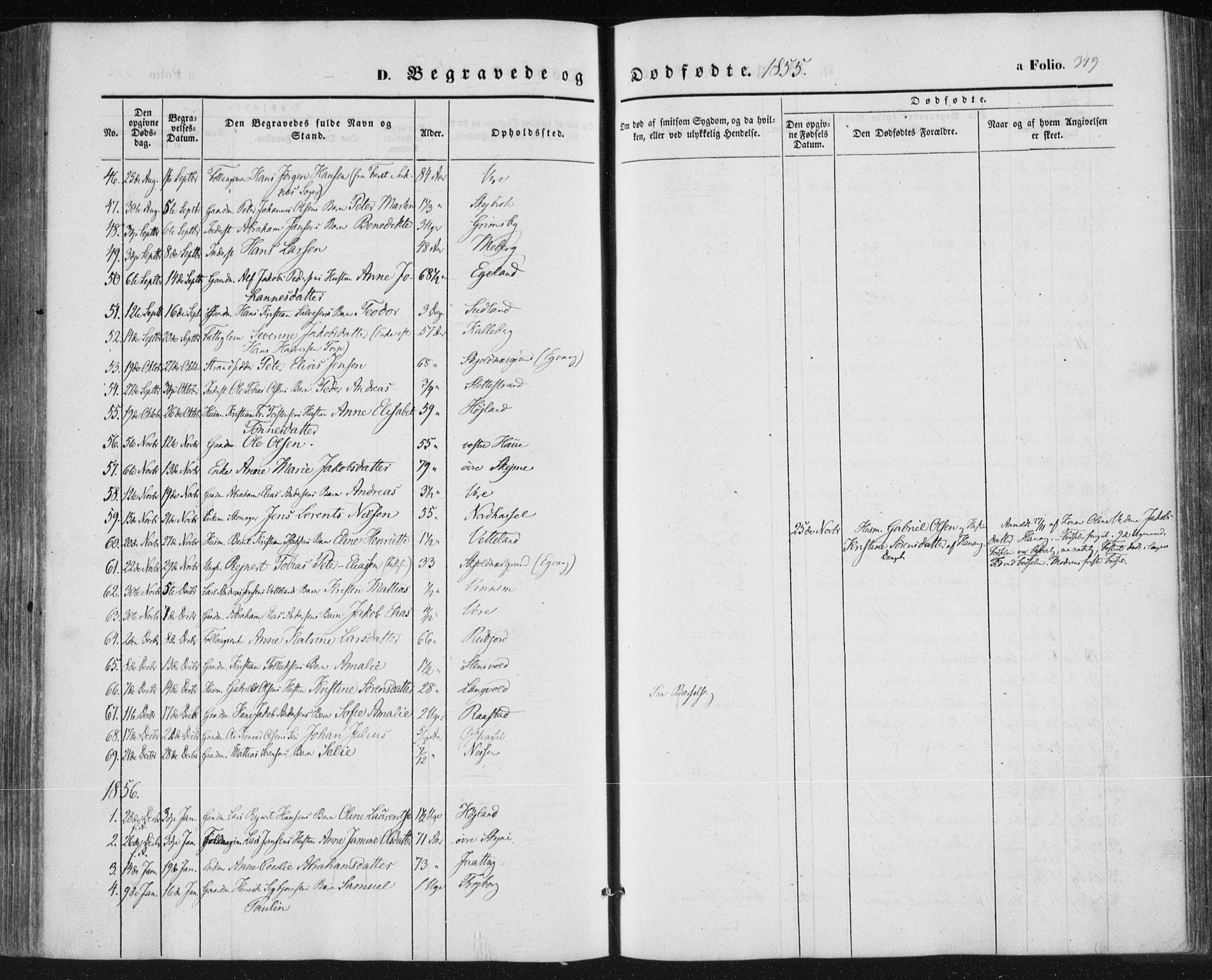 Lista sokneprestkontor, SAK/1111-0027/F/Fa/L0010: Parish register (official) no. A 10, 1846-1861, p. 349