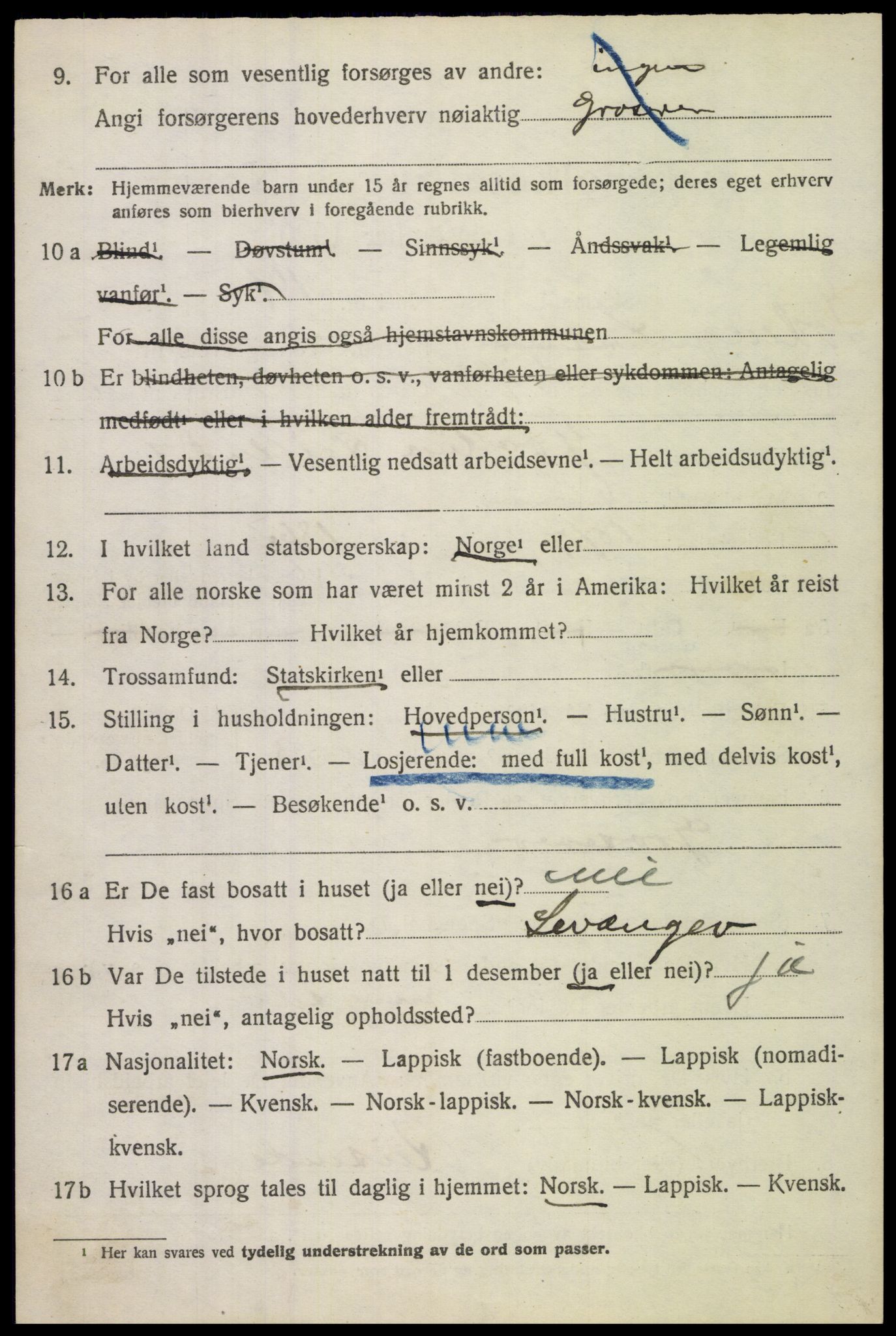 SAT, 1920 census for Lødingen, 1920, p. 5288