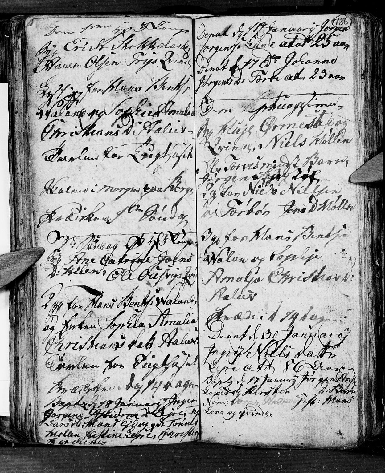 Søgne sokneprestkontor, AV/SAK-1111-0037/F/Fb/Fbb/L0001: Parish register (copy) no. B 1, 1779-1802, p. 186