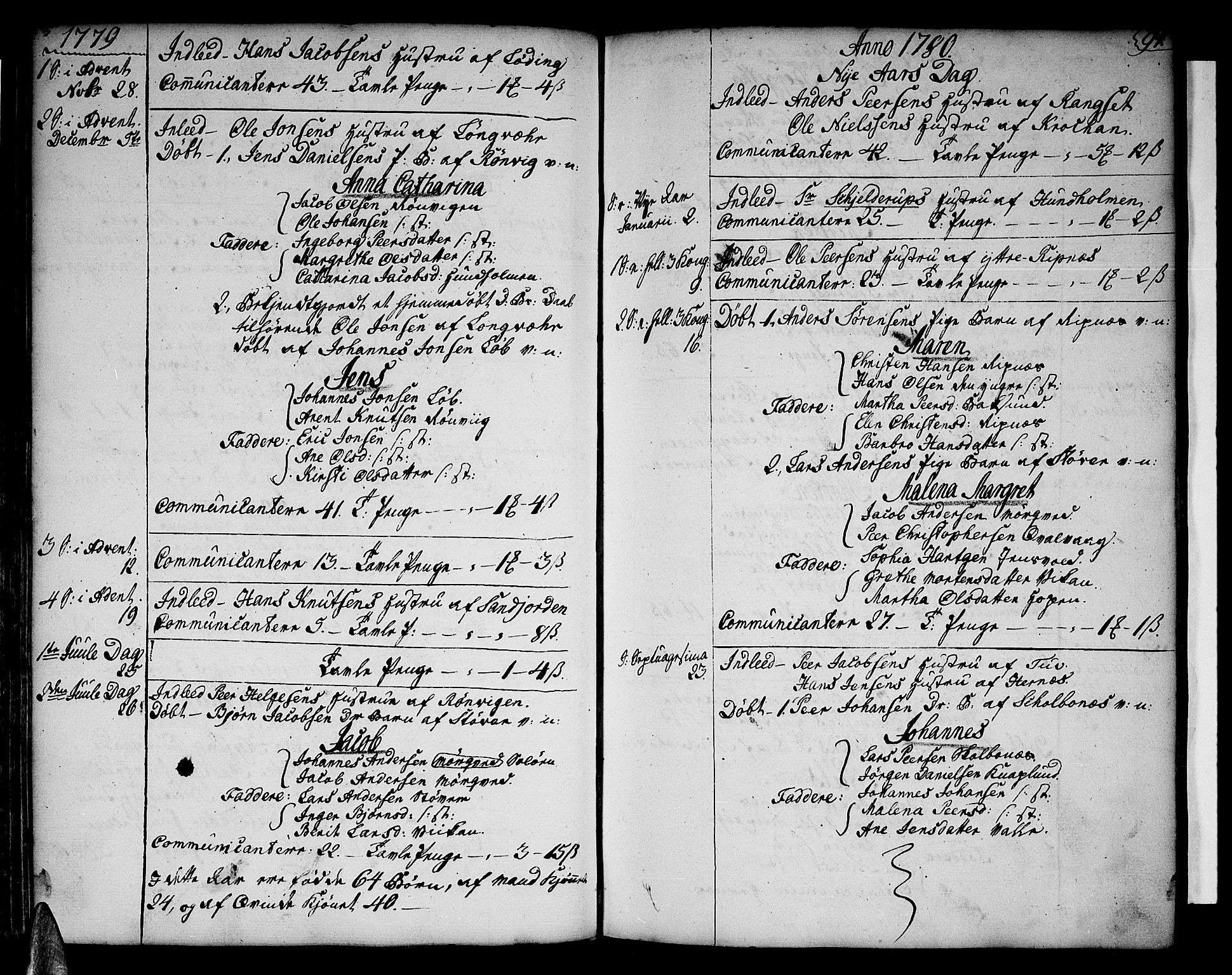 Ministerialprotokoller, klokkerbøker og fødselsregistre - Nordland, SAT/A-1459/801/L0003: Parish register (official) no. 801A03, 1762-1795, p. 91