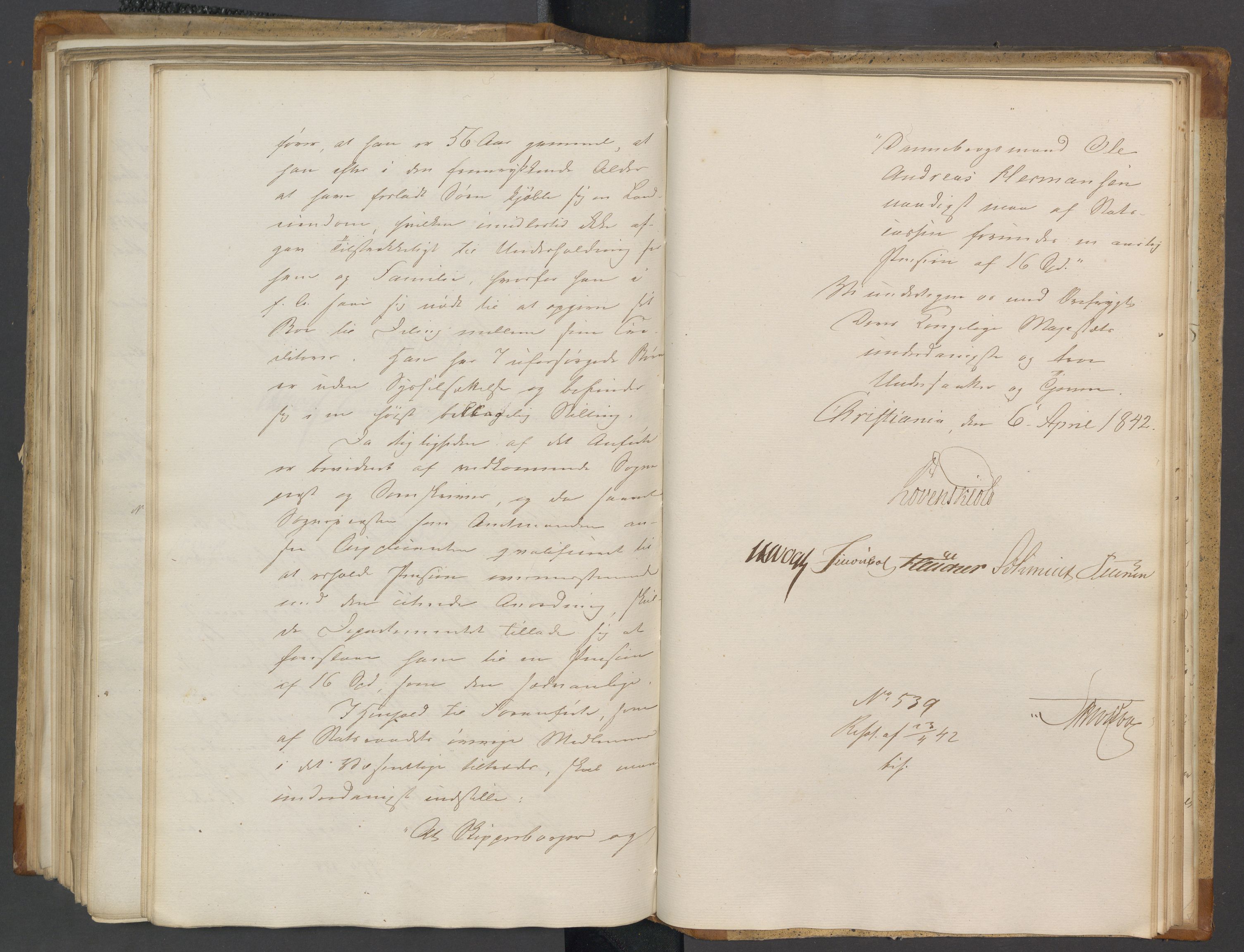 Statsrådsavdelingen i Stockholm, AV/RA-S-1003/D/Da/L0175: Regjeringsinnstillinger nr. 300-399, 1842