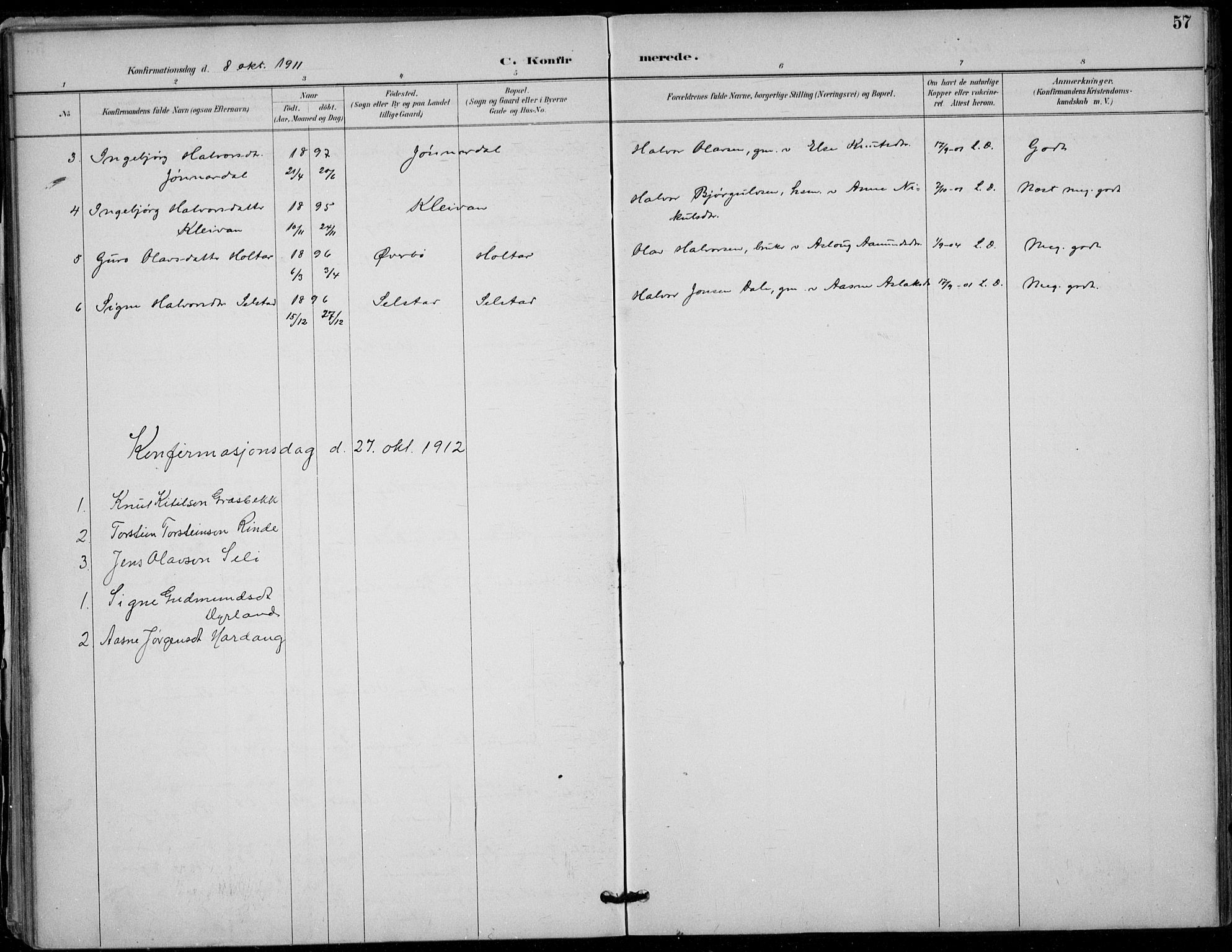 Seljord kirkebøker, AV/SAKO-A-20/F/Fc/L0002: Parish register (official) no. III 2, 1887-1920, p. 57