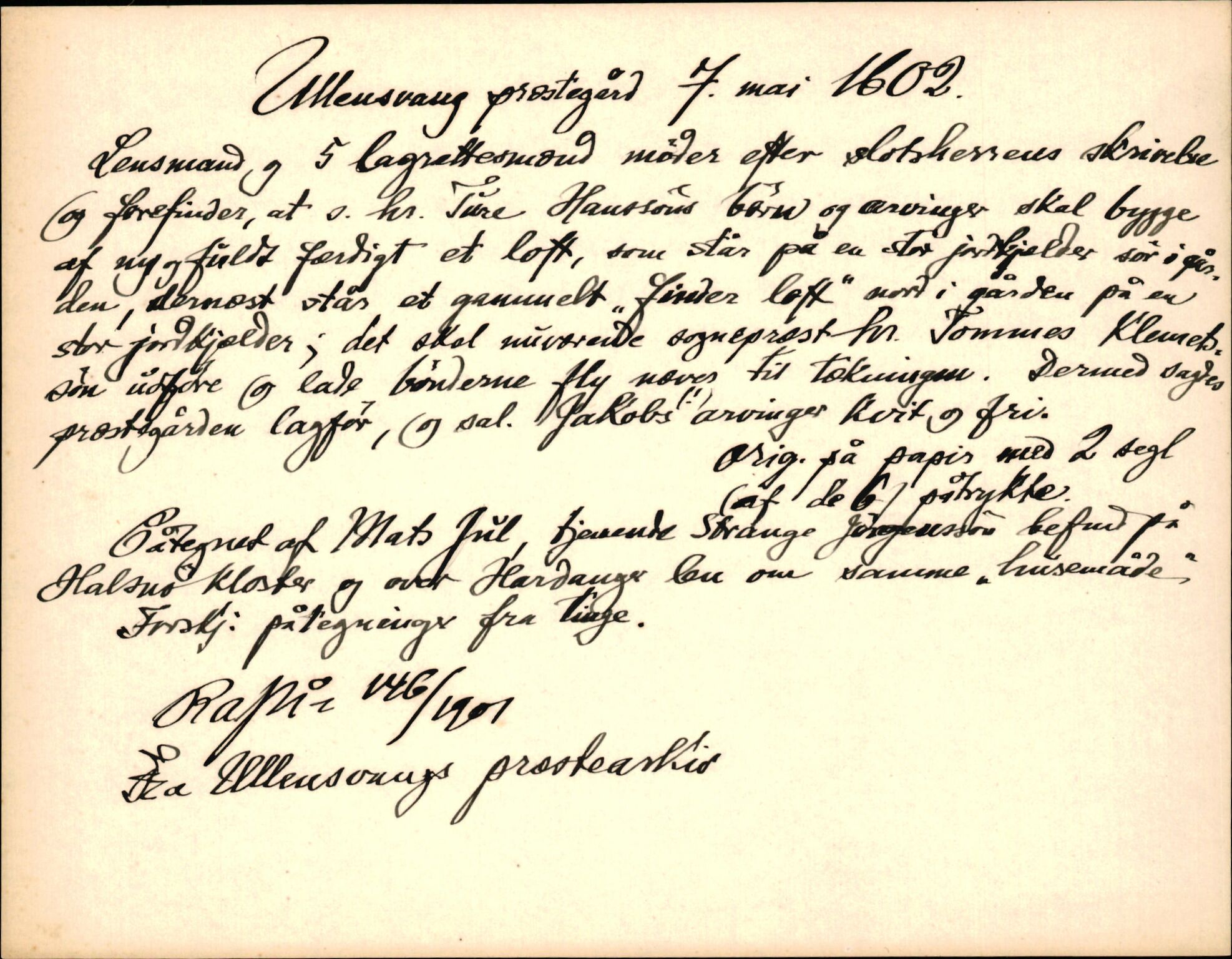 Riksarkivets diplomsamling, AV/RA-EA-5965/F35/F35k/L0003: Regestsedler: Prestearkiver fra Telemark, Agder, Vestlandet og Trøndelag, p. 343