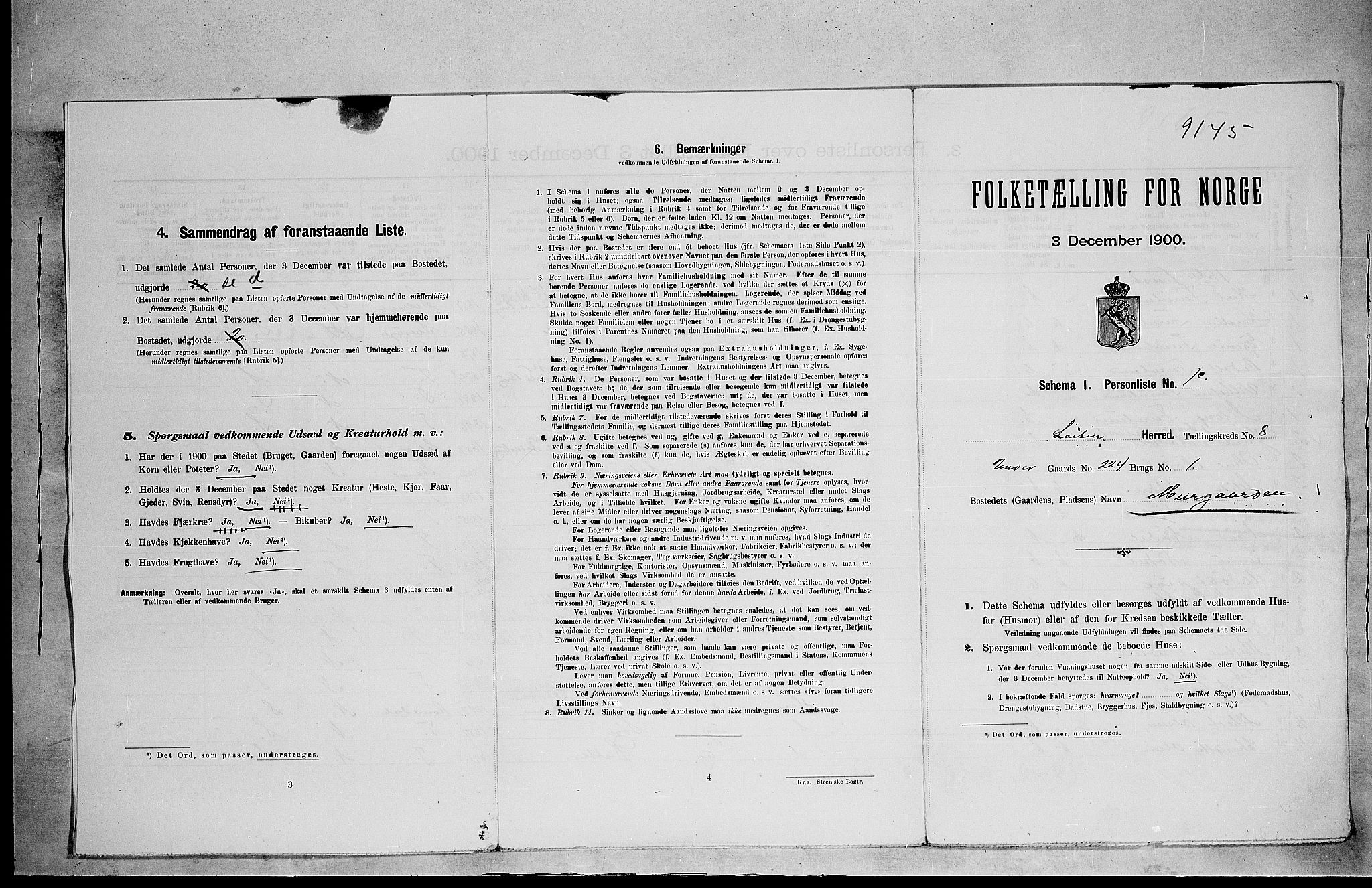 SAH, 1900 census for Løten, 1900, p. 1888