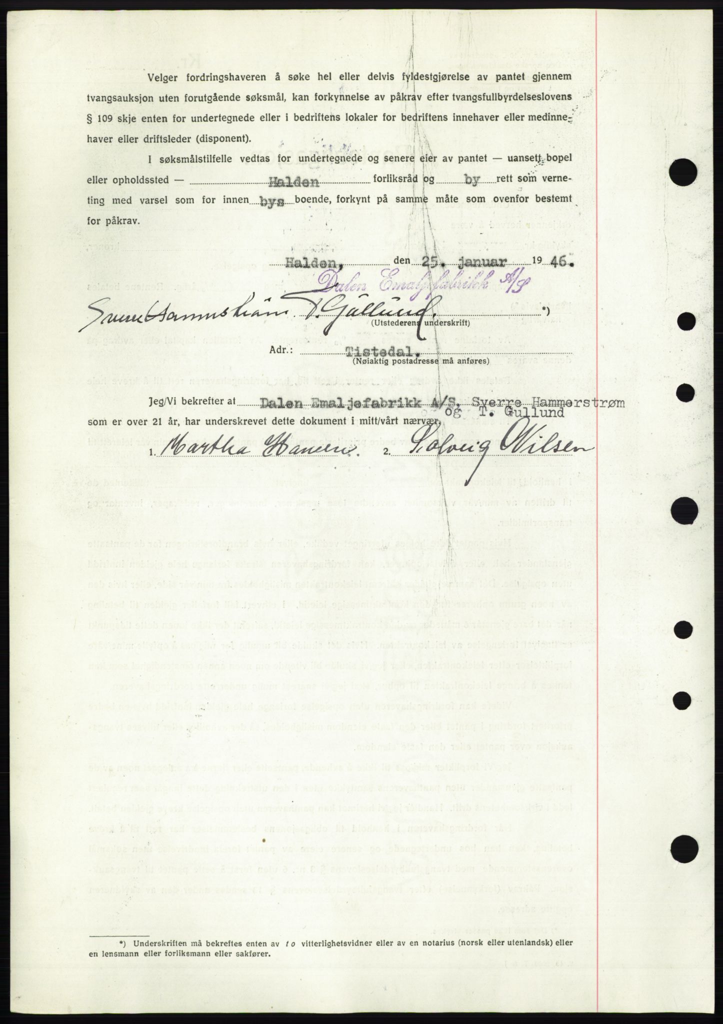 Idd og Marker sorenskriveri, AV/SAO-A-10283/G/Gb/Gbc/L0003: Mortgage book no. B4-9b, 1946-1946, Deed date: 02.02.1946