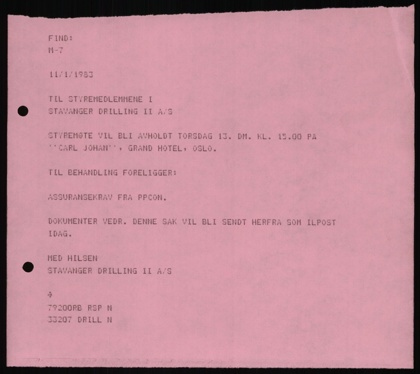 Pa 1503 - Stavanger Drilling AS, SAST/A-101906/D/L0006: Korrespondanse og saksdokumenter, 1974-1984, p. 15