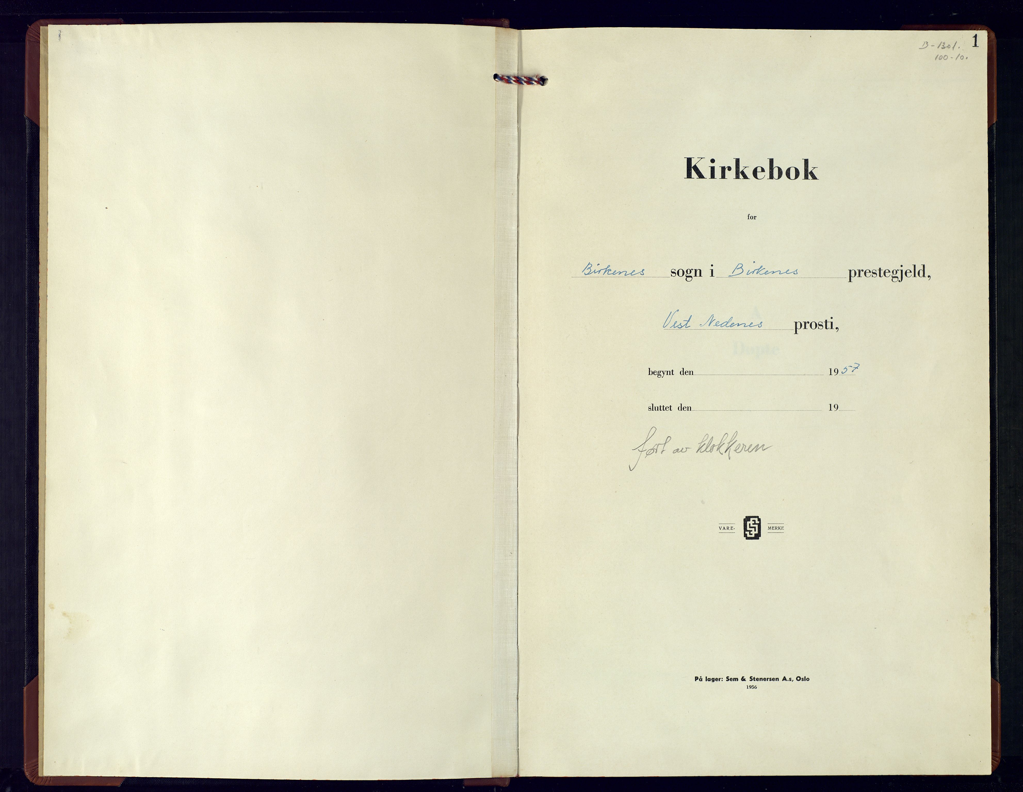 Birkenes sokneprestkontor, SAK/1111-0004/F/Fb/L0006: Parish register (copy) no. B-6, 1957-1981, p. 1
