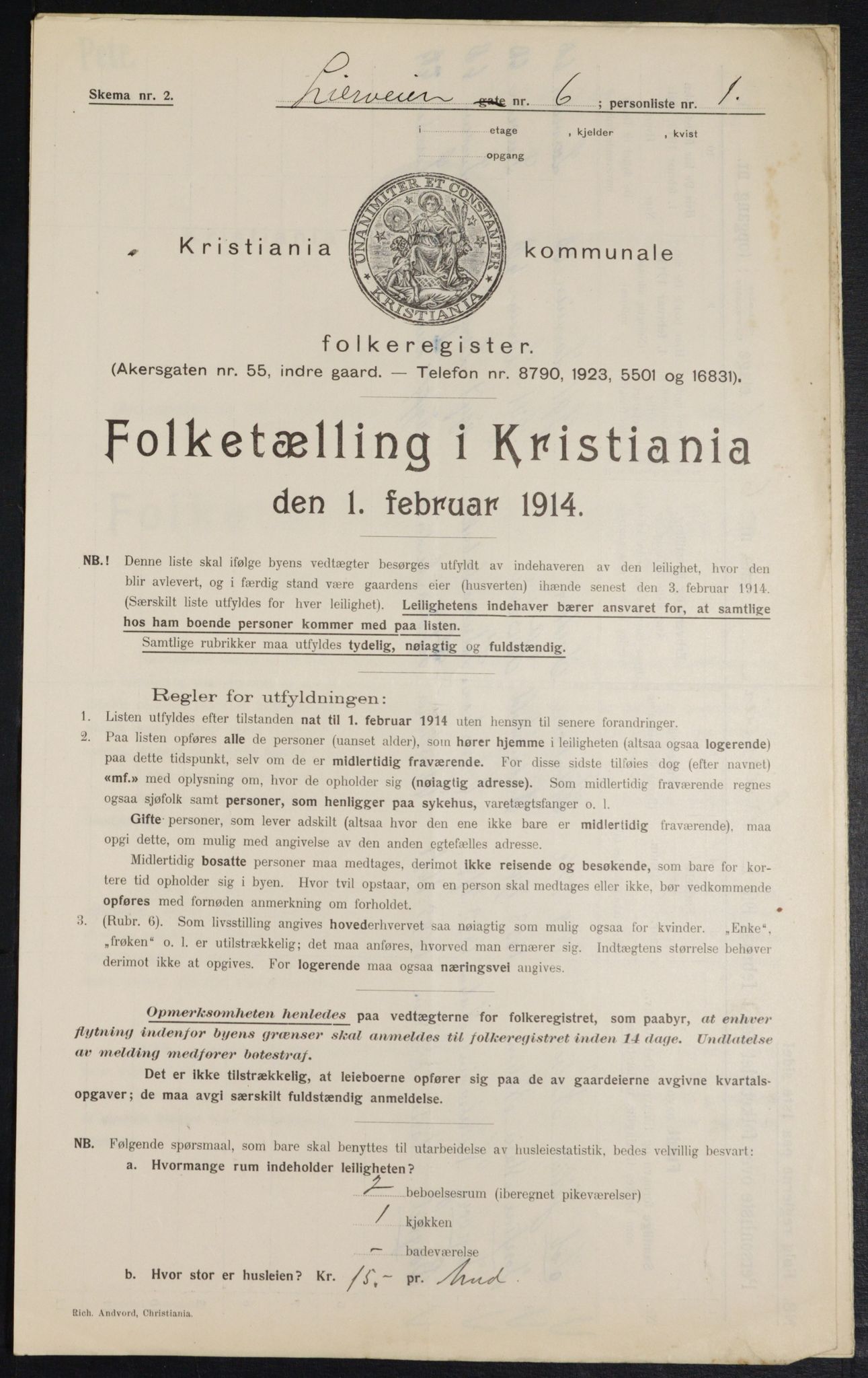 OBA, Municipal Census 1914 for Kristiania, 1914, p. 57420