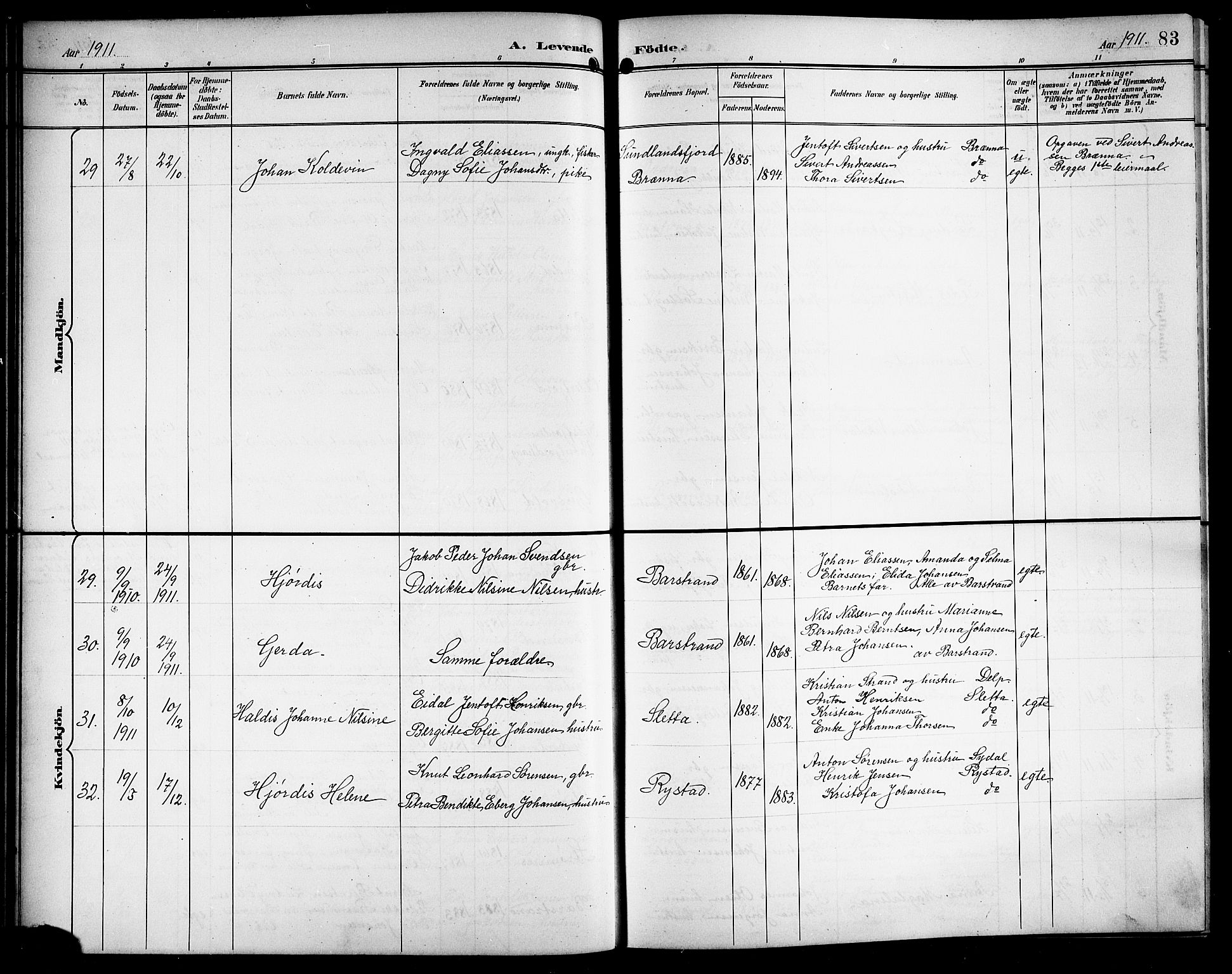 Ministerialprotokoller, klokkerbøker og fødselsregistre - Nordland, AV/SAT-A-1459/876/L1105: Parish register (copy) no. 876C04, 1896-1914, p. 83