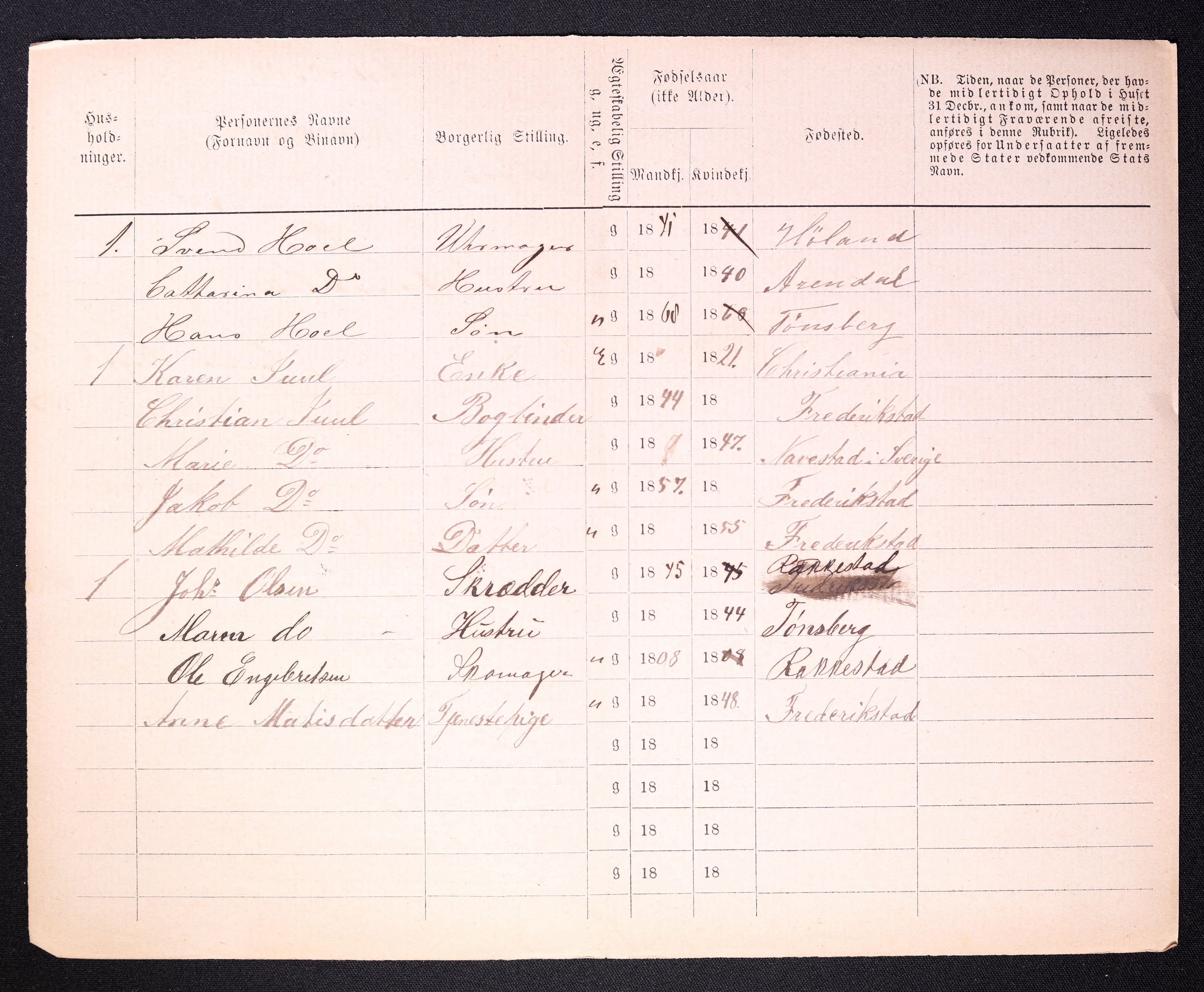 RA, 1870 census for 0103 Fredrikstad, 1870, p. 758