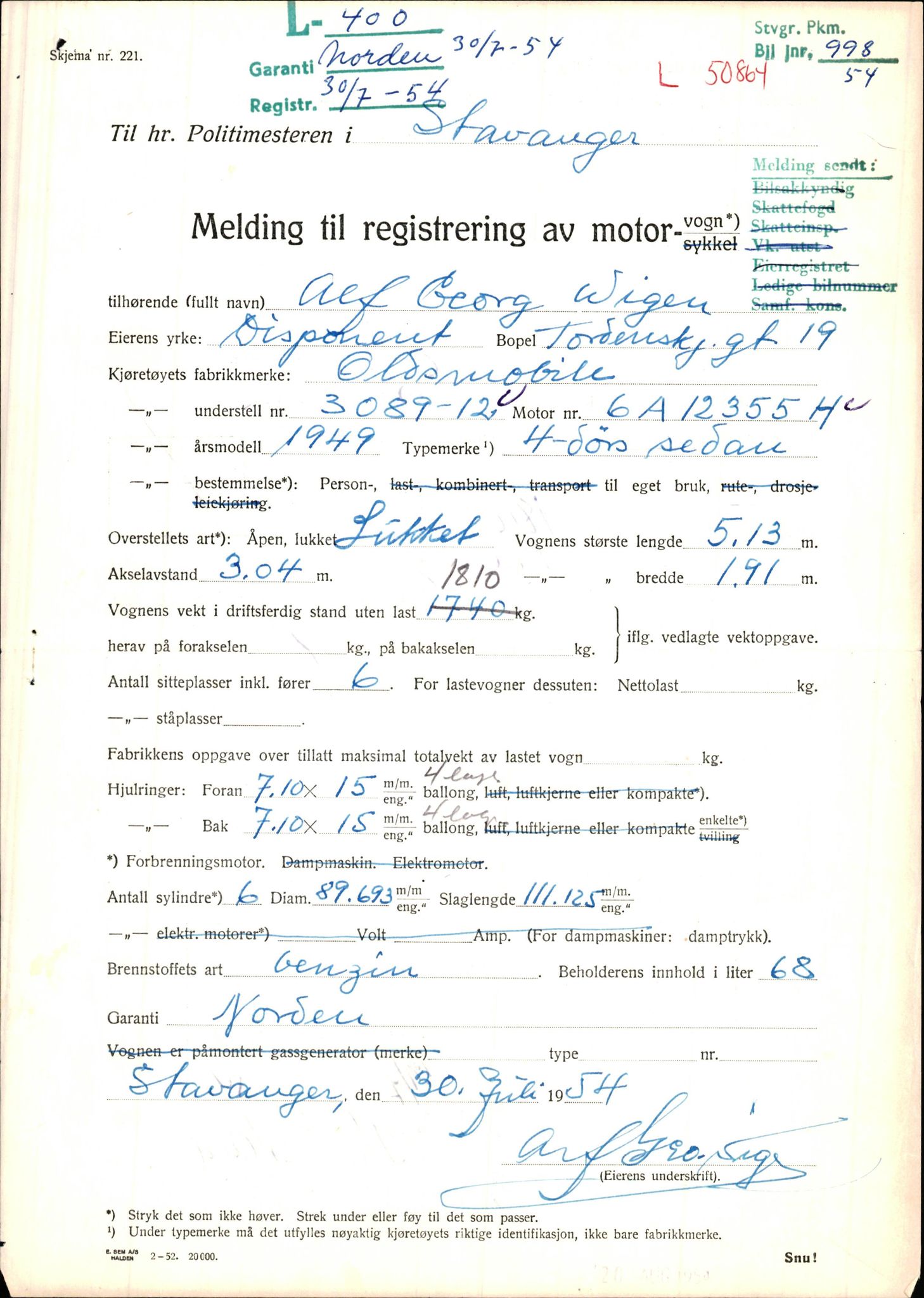 Stavanger trafikkstasjon, AV/SAST-A-101942/0/F/L0002: L-350 - L-699, 1930-1971, p. 271