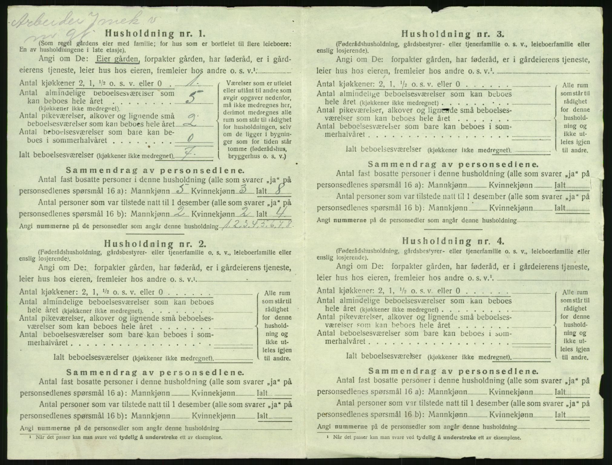 SAK, 1920 census for Tromøy, 1920, p. 1072