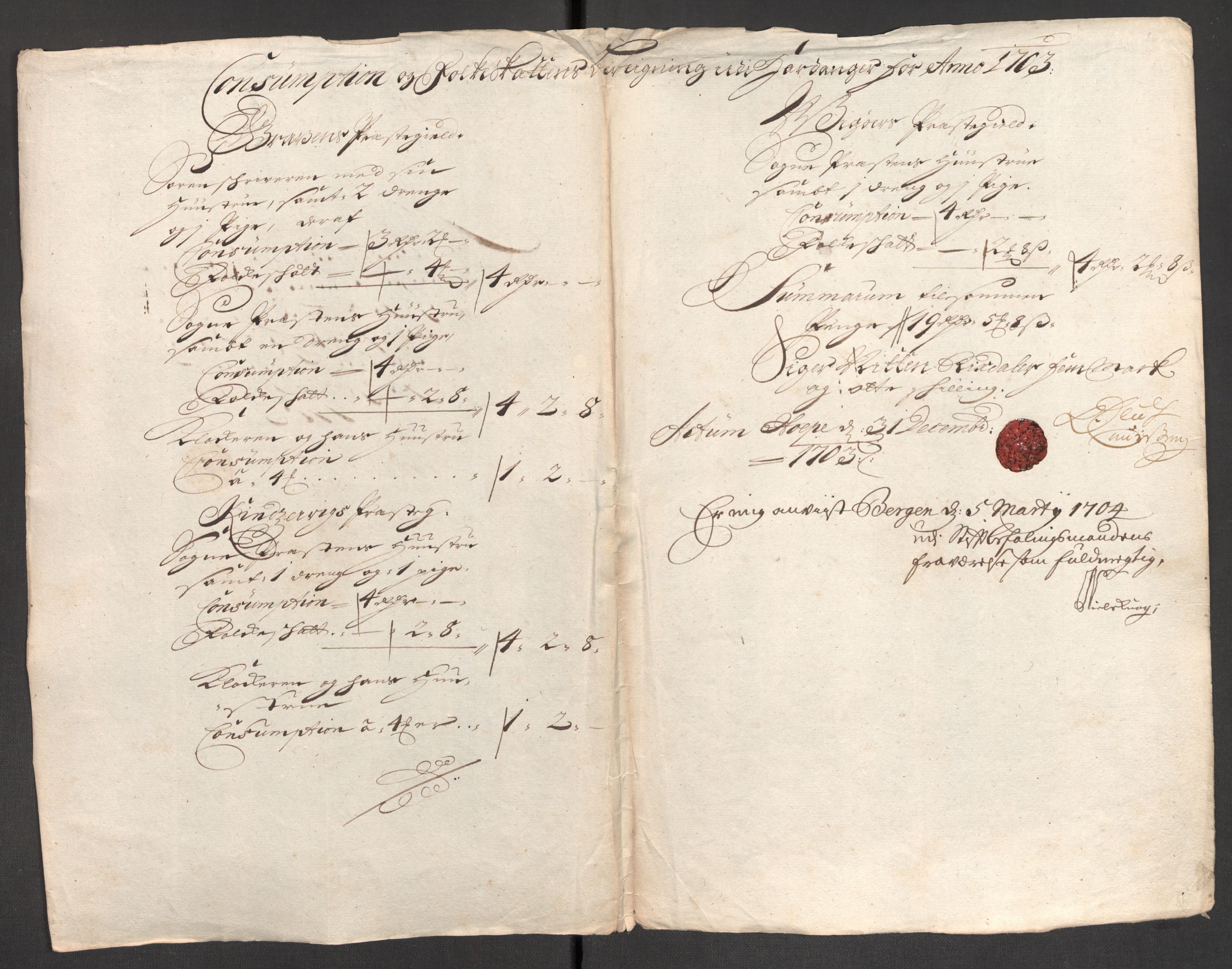 Rentekammeret inntil 1814, Reviderte regnskaper, Fogderegnskap, RA/EA-4092/R48/L2981: Fogderegnskap Sunnhordland og Hardanger, 1703, p. 203