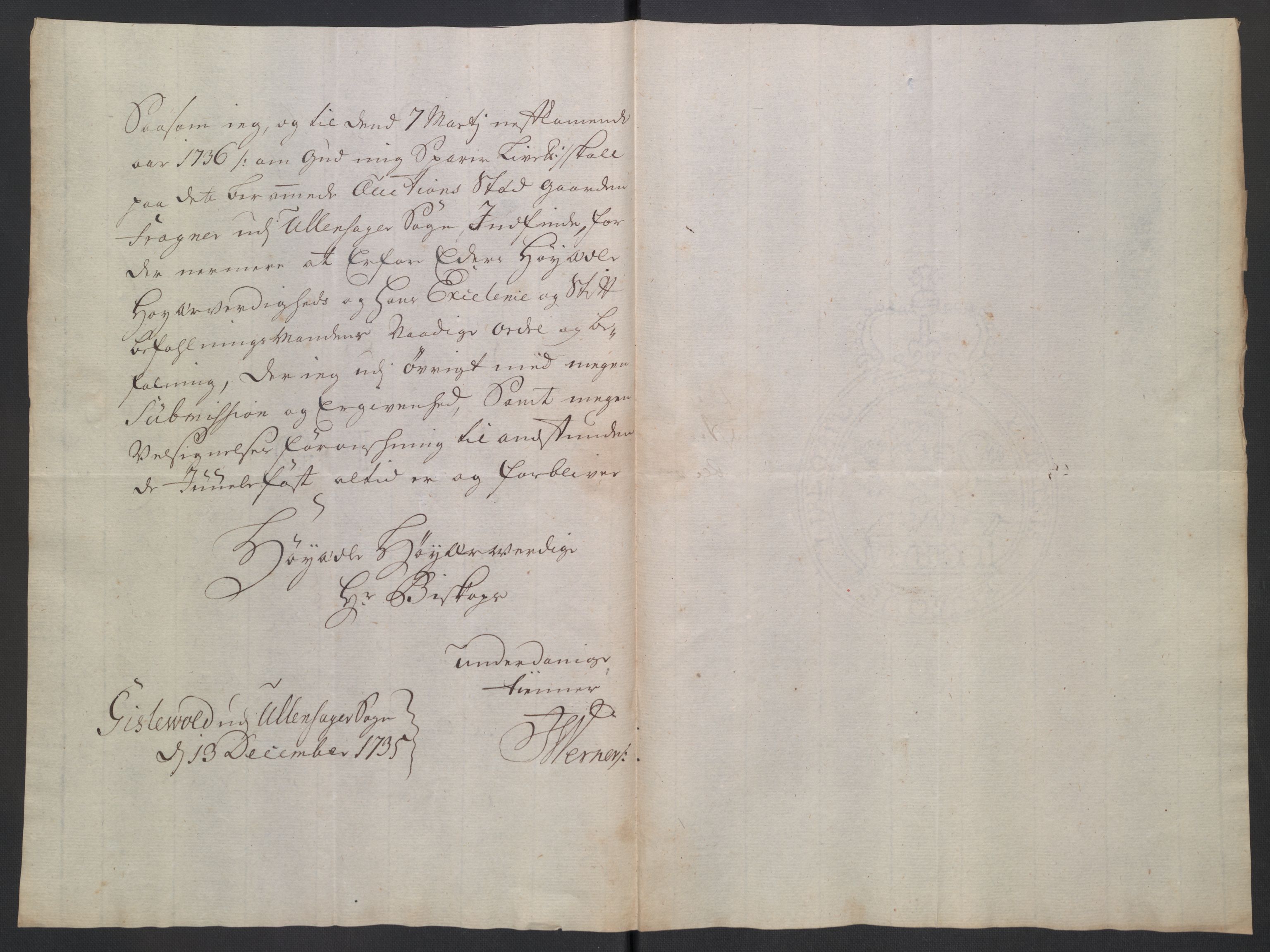 Oslo stiftsdireksjon, AV/SAO-A-11085/K/Kb/L0003/0004: Oslo Hospital / Auksjoner over Hospitalets eiendommer: Korrespondanse, 1735-1736, p. 10