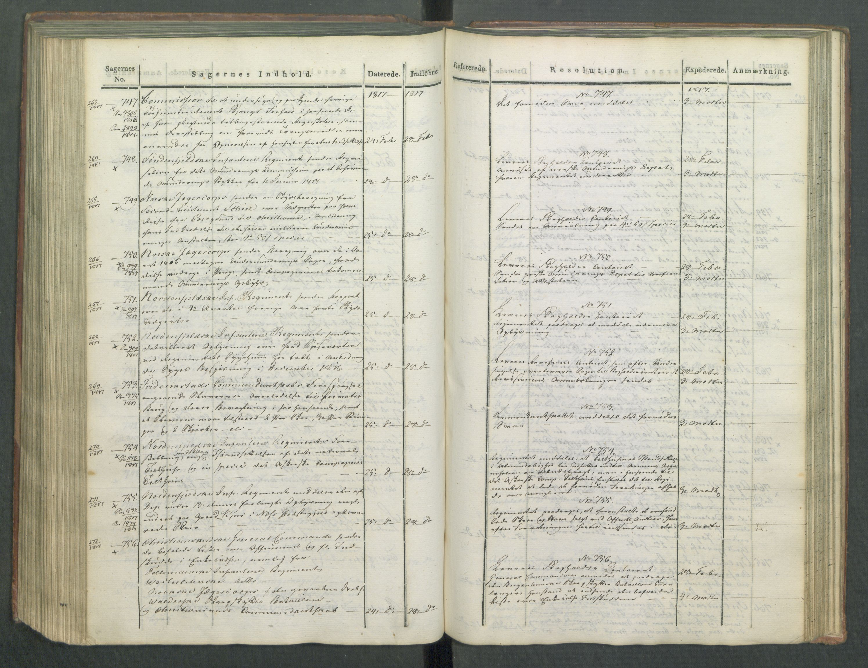 Armédepartementet, AV/RA-RAFA-3493/C/Ca/L0009: 6. Departements Journal, 1816-1817