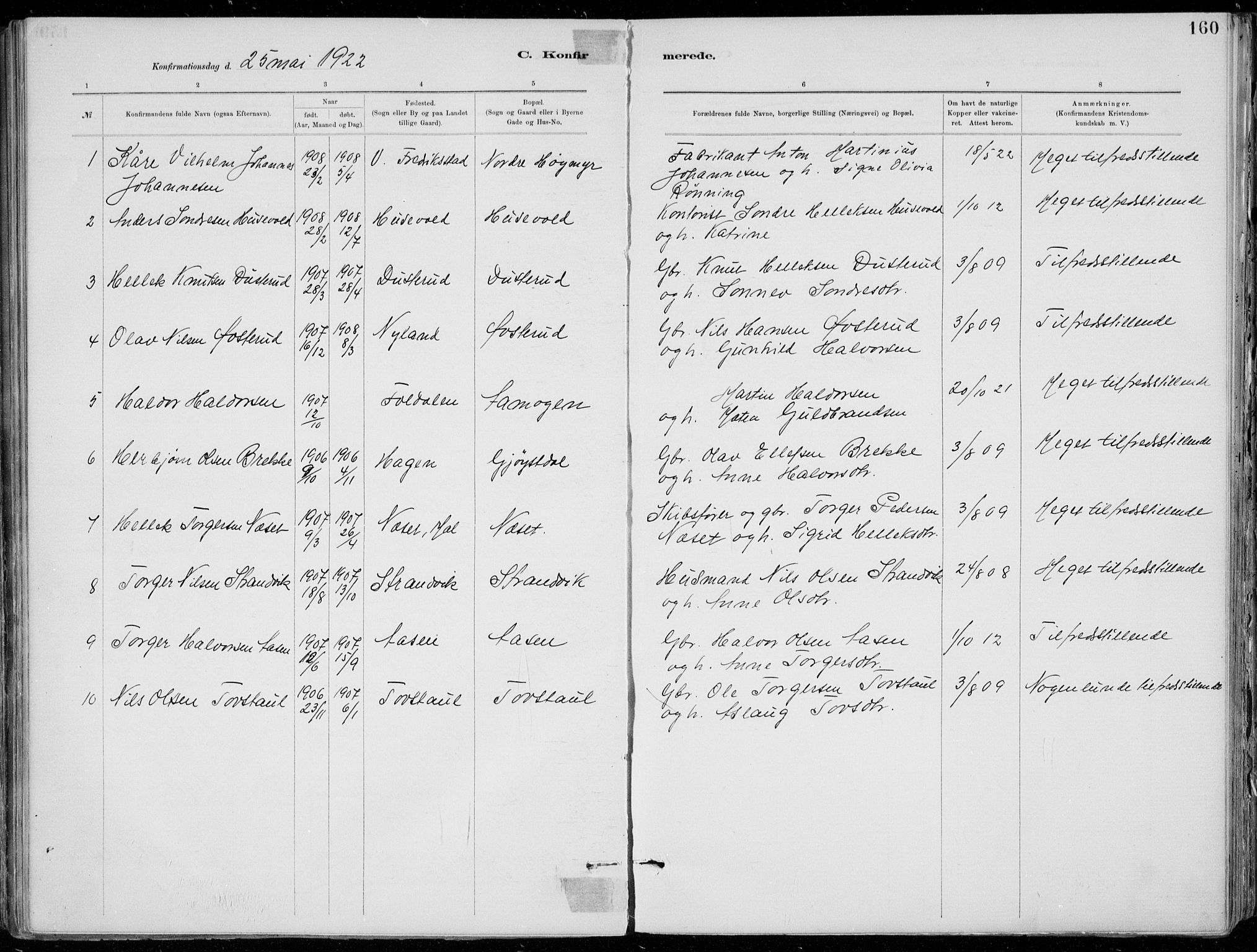 Tinn kirkebøker, SAKO/A-308/F/Fa/L0007: Parish register (official) no. I 7, 1878-1922, p. 160
