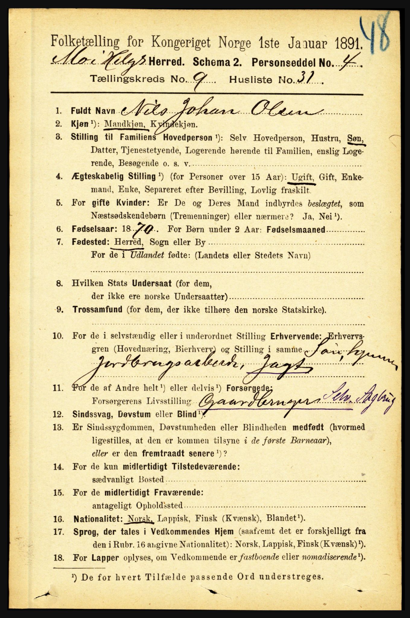 RA, 1891 census for 1833 Mo, 1891, p. 3828