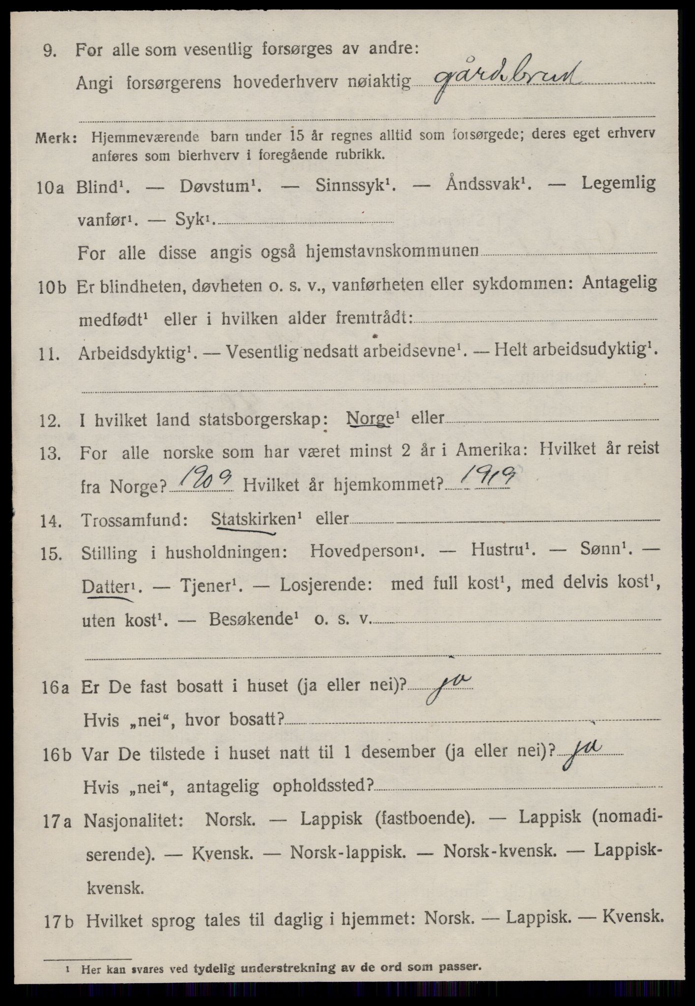 SAT, 1920 census for Oppdal, 1920, p. 9210