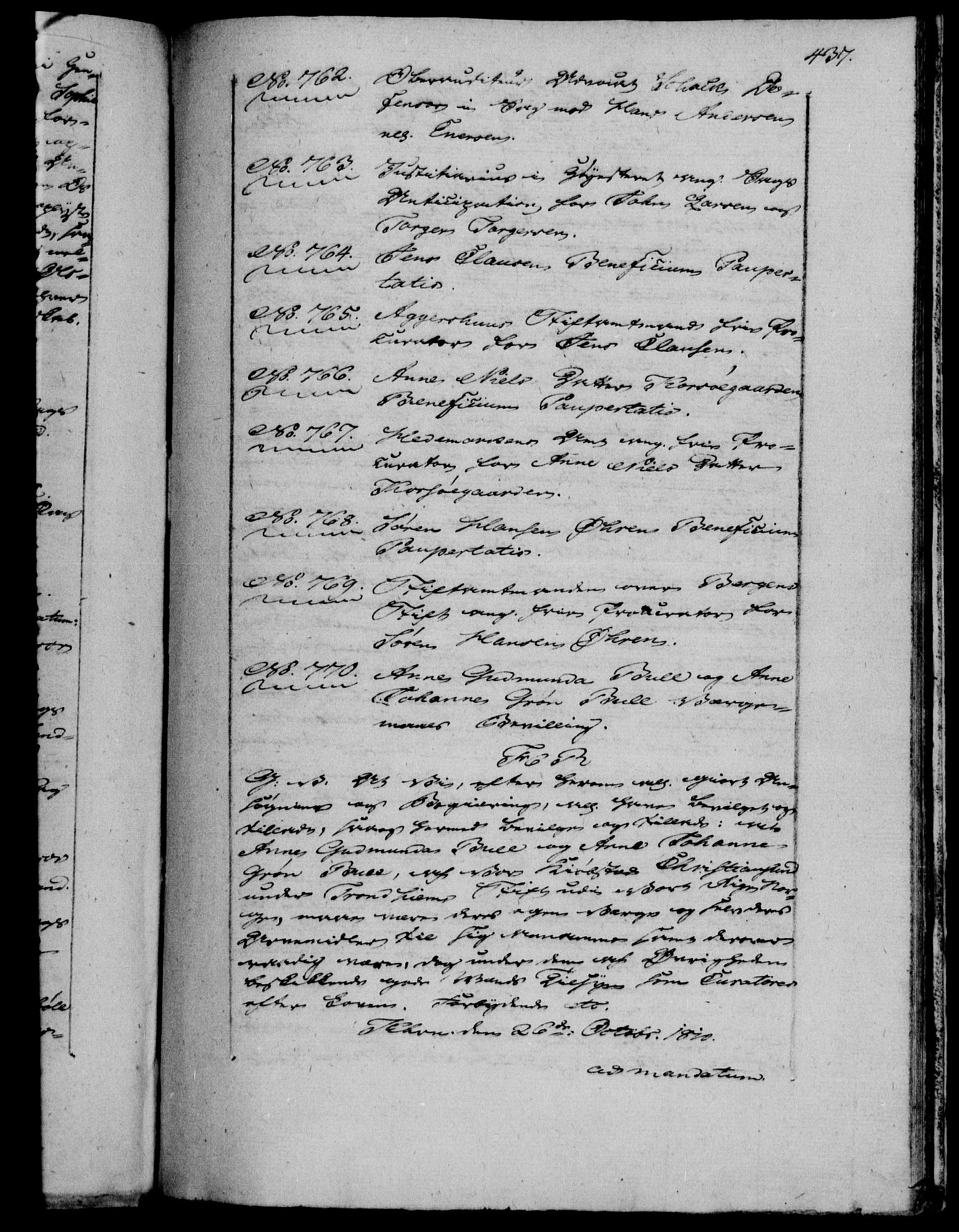 Danske Kanselli 1800-1814, AV/RA-EA-3024/H/Hf/Hfb/Hfba/L0004: Registranter, 1808-1810, p. 437a