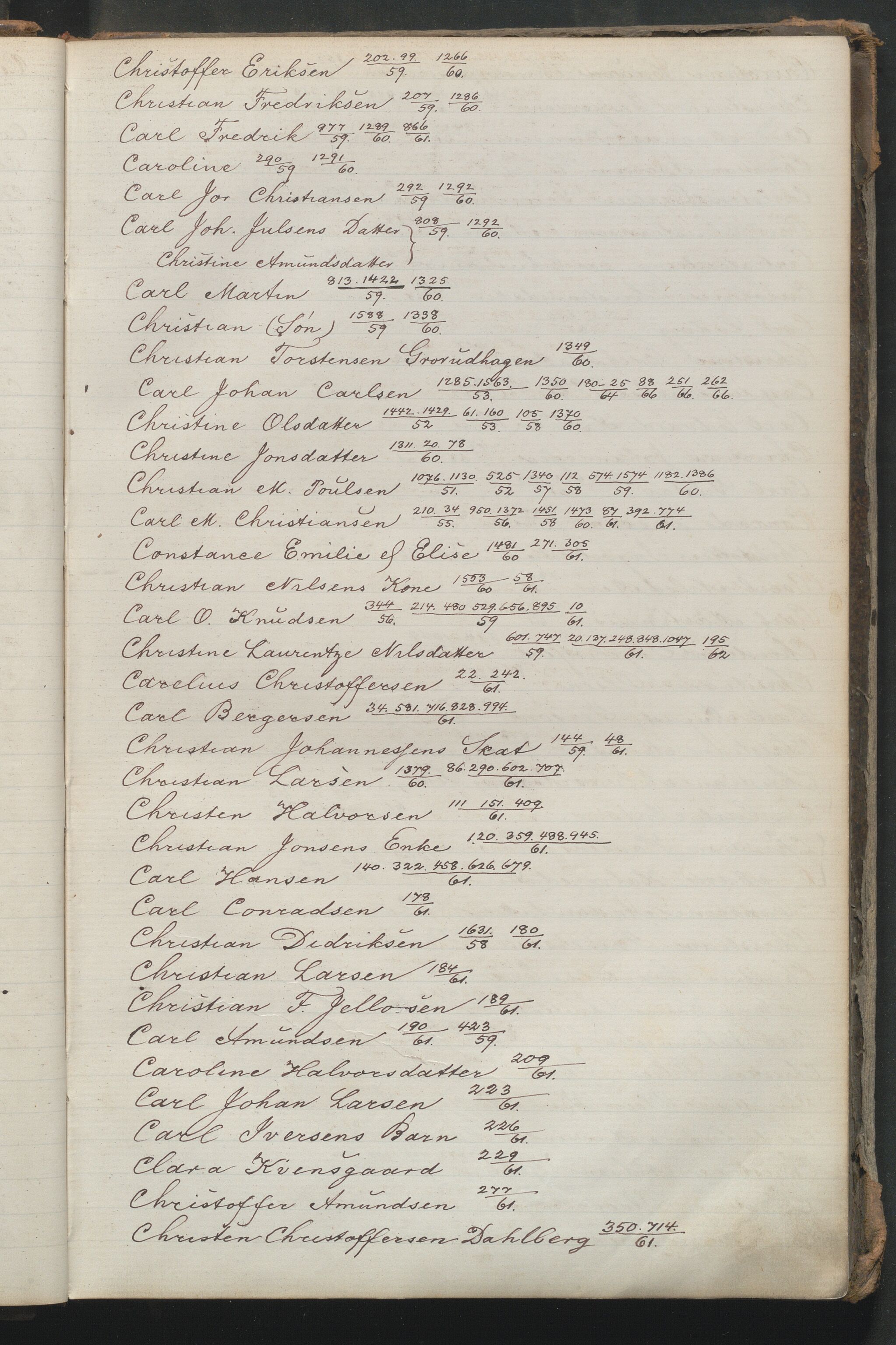 Fattigvesenet, OBA/A-20045/Fr/L0001: Klientregister, 1856-1875, p. 51