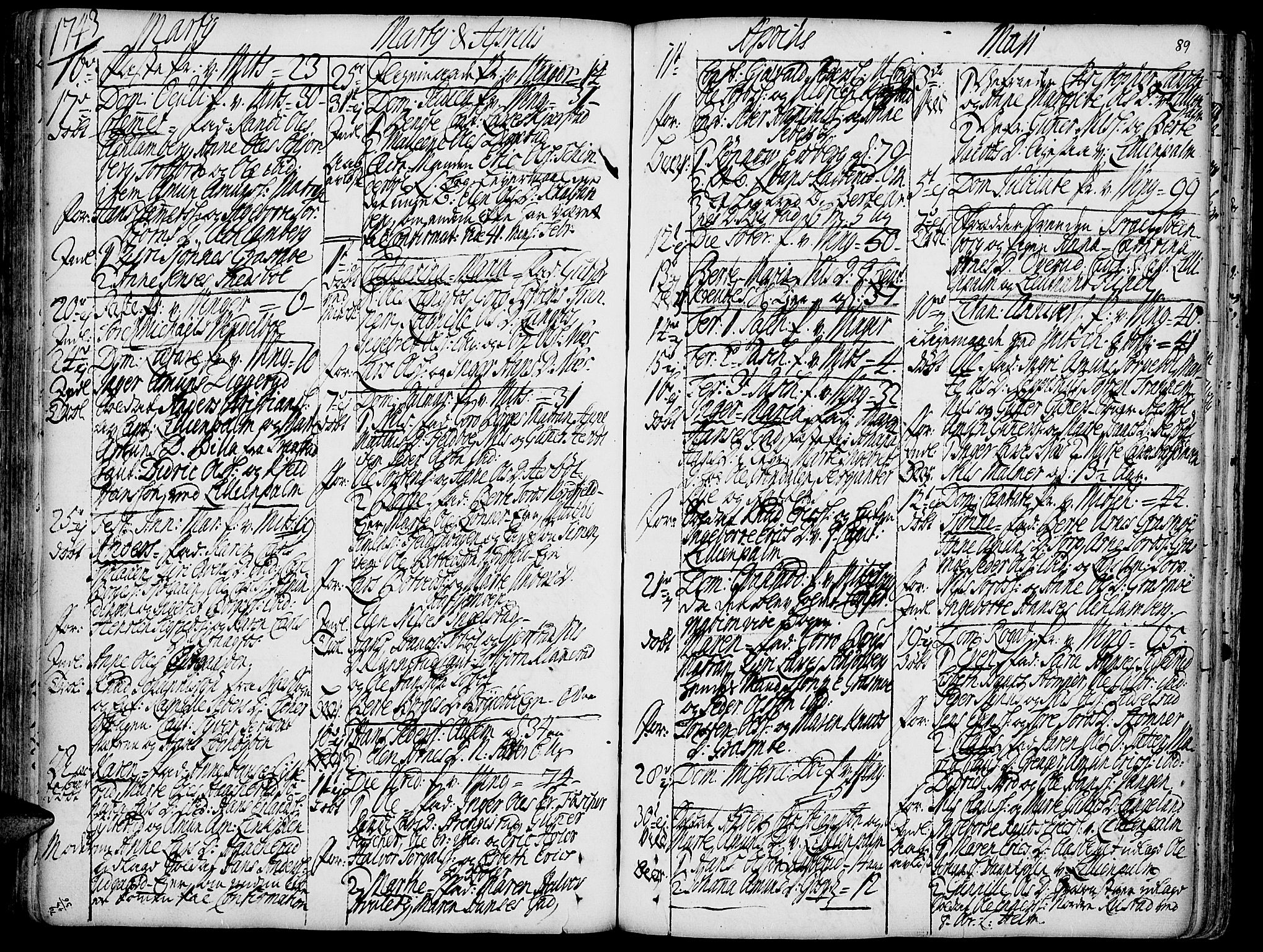 Vinger prestekontor, AV/SAH-PREST-024/H/Ha/Haa/L0002: Parish register (official) no. 2, 1730-1751, p. 89