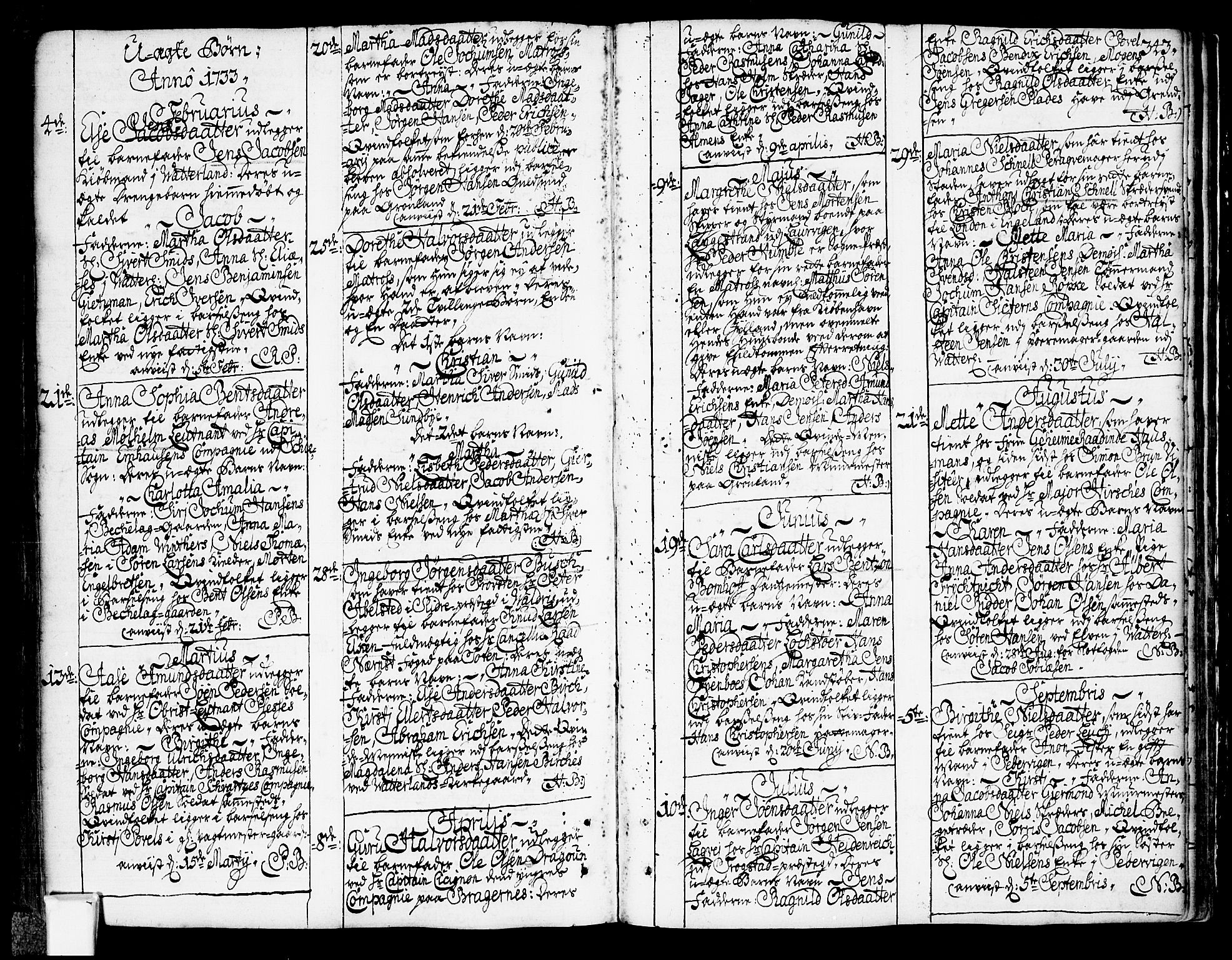 Oslo domkirke Kirkebøker, SAO/A-10752/F/Fa/L0003: Parish register (official) no. 3, 1731-1743, p. 343