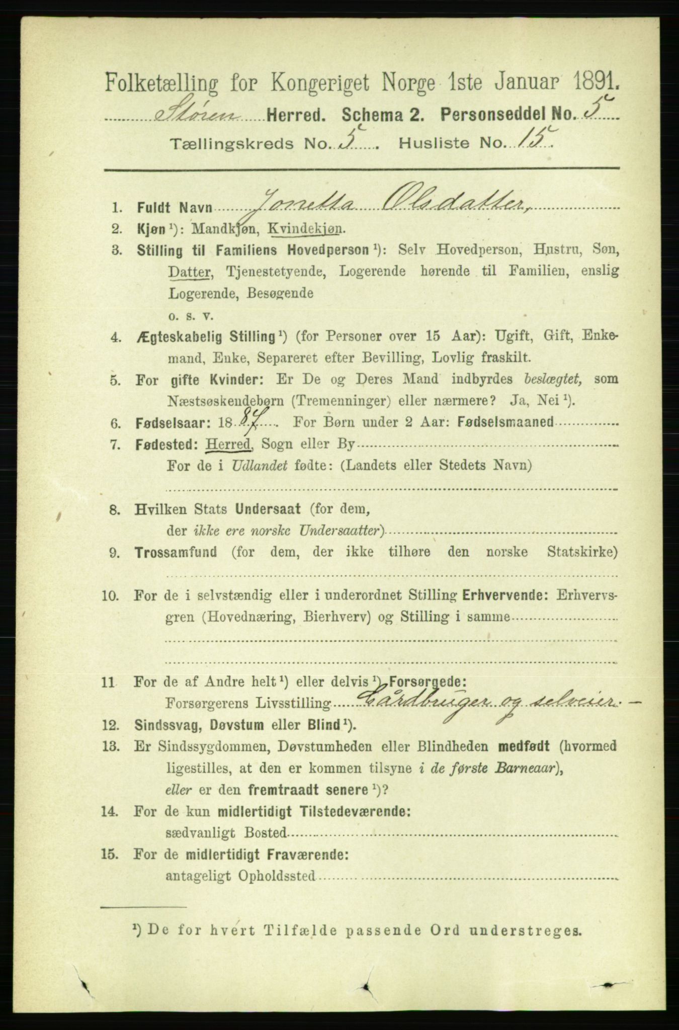 RA, 1891 census for 1648 Støren, 1891, p. 2024