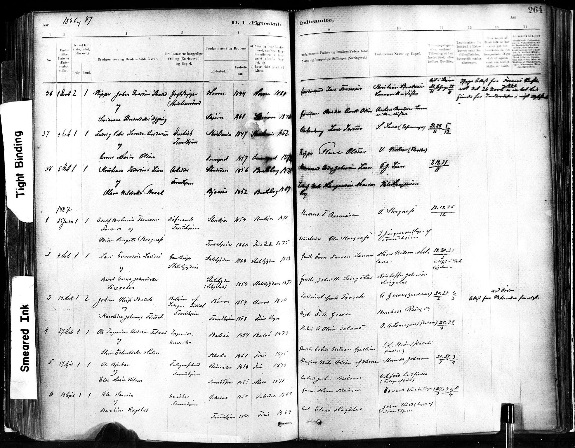 Ministerialprotokoller, klokkerbøker og fødselsregistre - Sør-Trøndelag, SAT/A-1456/602/L0119: Parish register (official) no. 602A17, 1880-1901, p. 264