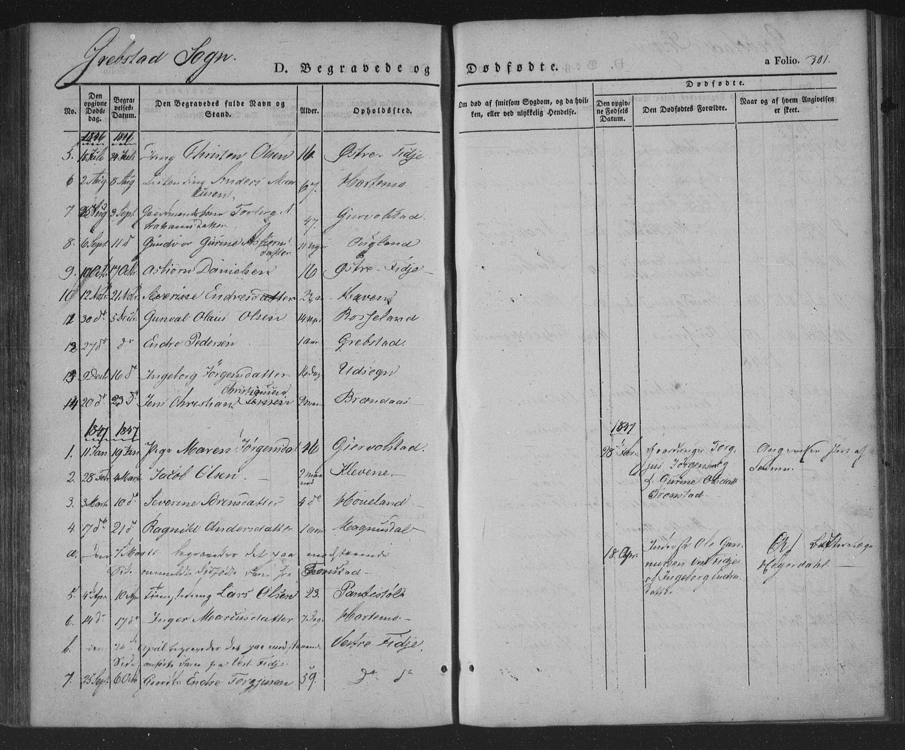 Søgne sokneprestkontor, AV/SAK-1111-0037/F/Fa/Fab/L0009: Parish register (official) no. A 9, 1838-1853, p. 301