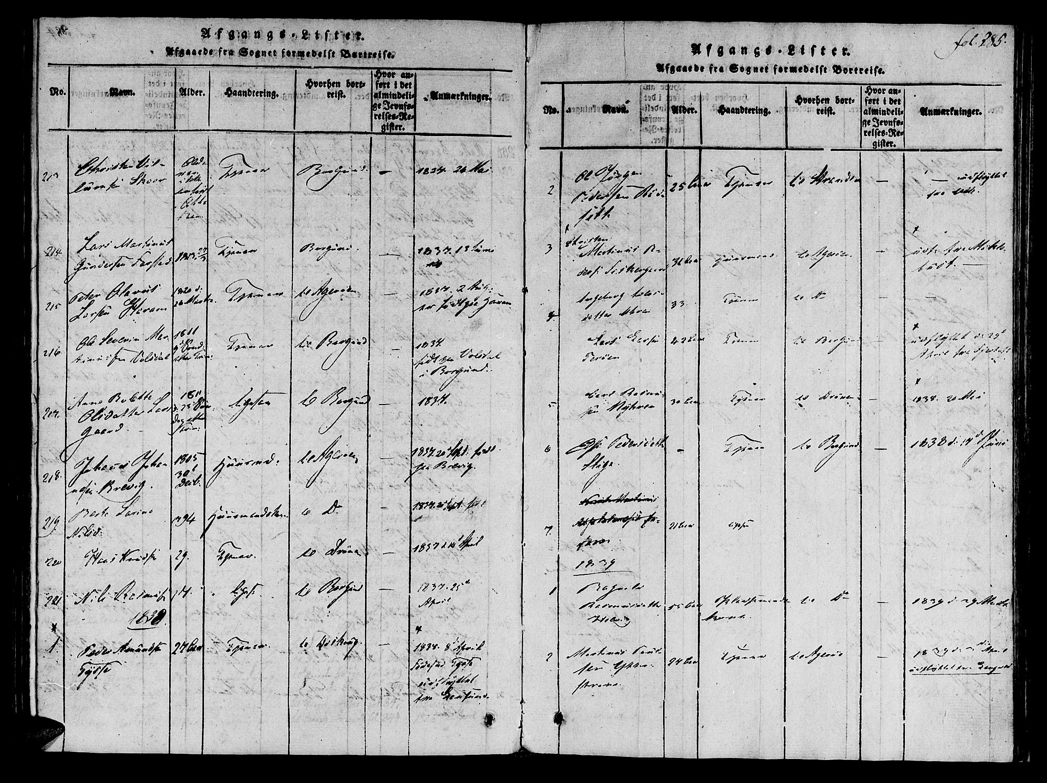 Ministerialprotokoller, klokkerbøker og fødselsregistre - Møre og Romsdal, SAT/A-1454/536/L0495: Parish register (official) no. 536A04, 1818-1847, p. 285