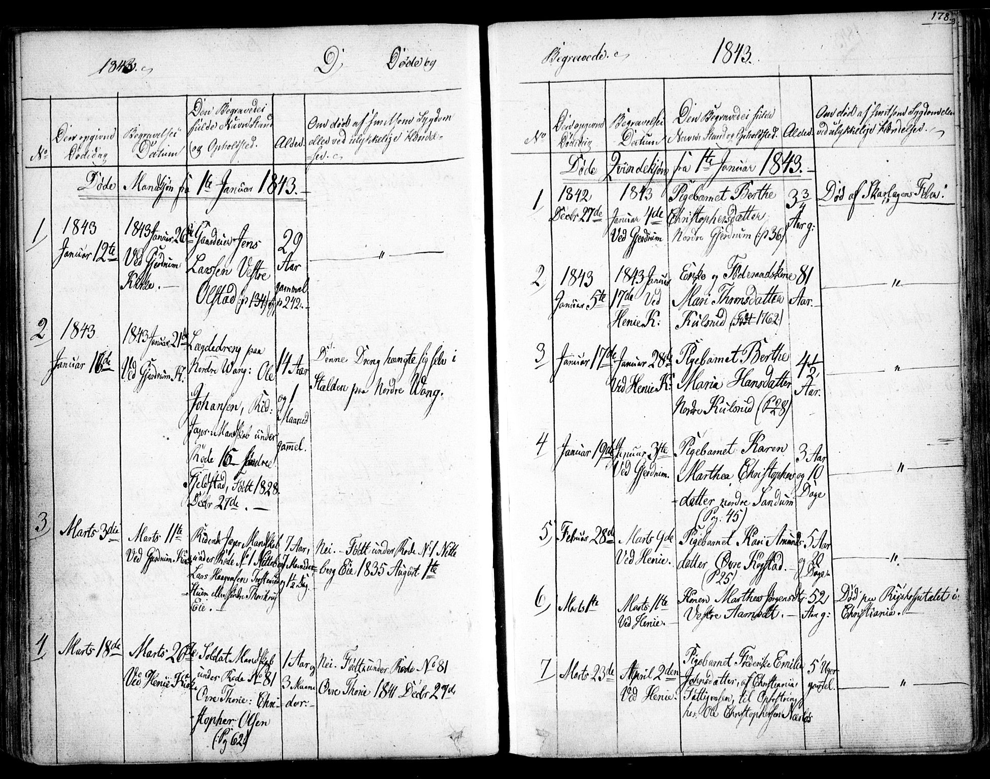 Gjerdrum prestekontor Kirkebøker, AV/SAO-A-10412b/F/Fa/L0005: Parish register (official) no. I 5, 1835-1845, p. 178