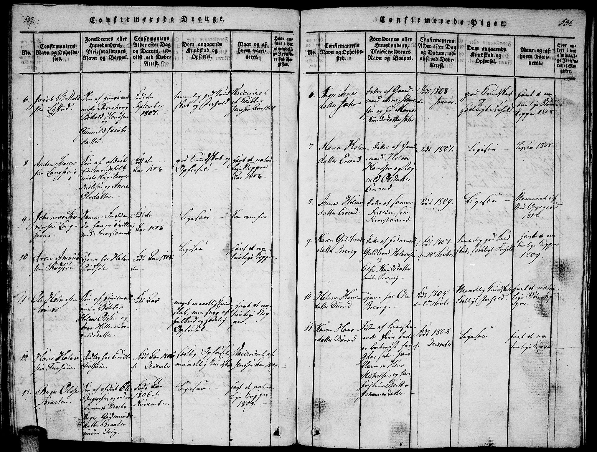 Enebakk prestekontor Kirkebøker, SAO/A-10171c/F/Fa/L0005: Parish register (official) no. I 5, 1790-1825, p. 537-538