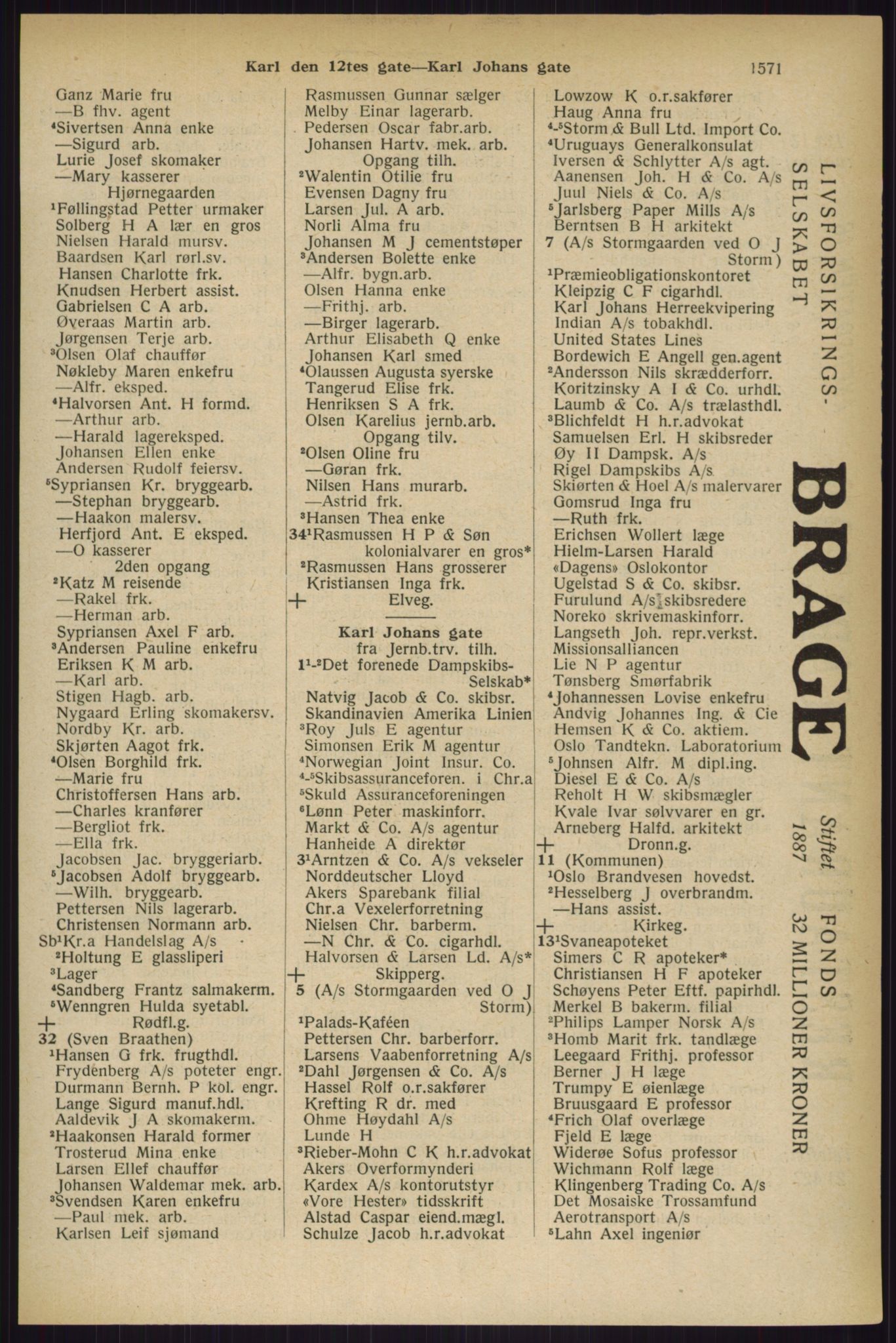 Kristiania/Oslo adressebok, PUBL/-, 1927, p. 1571