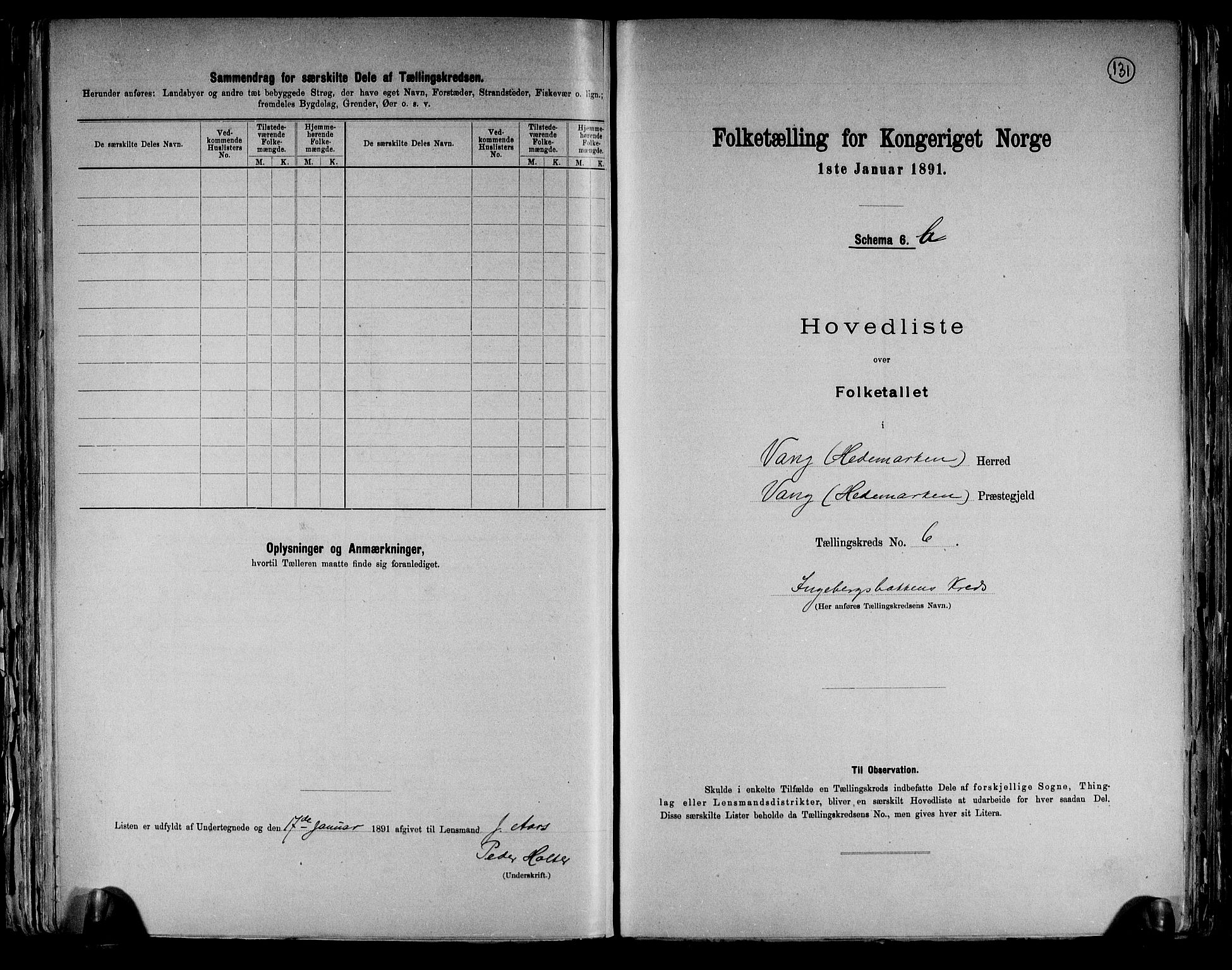 RA, 1891 census for 0414 Vang, 1891, p. 27