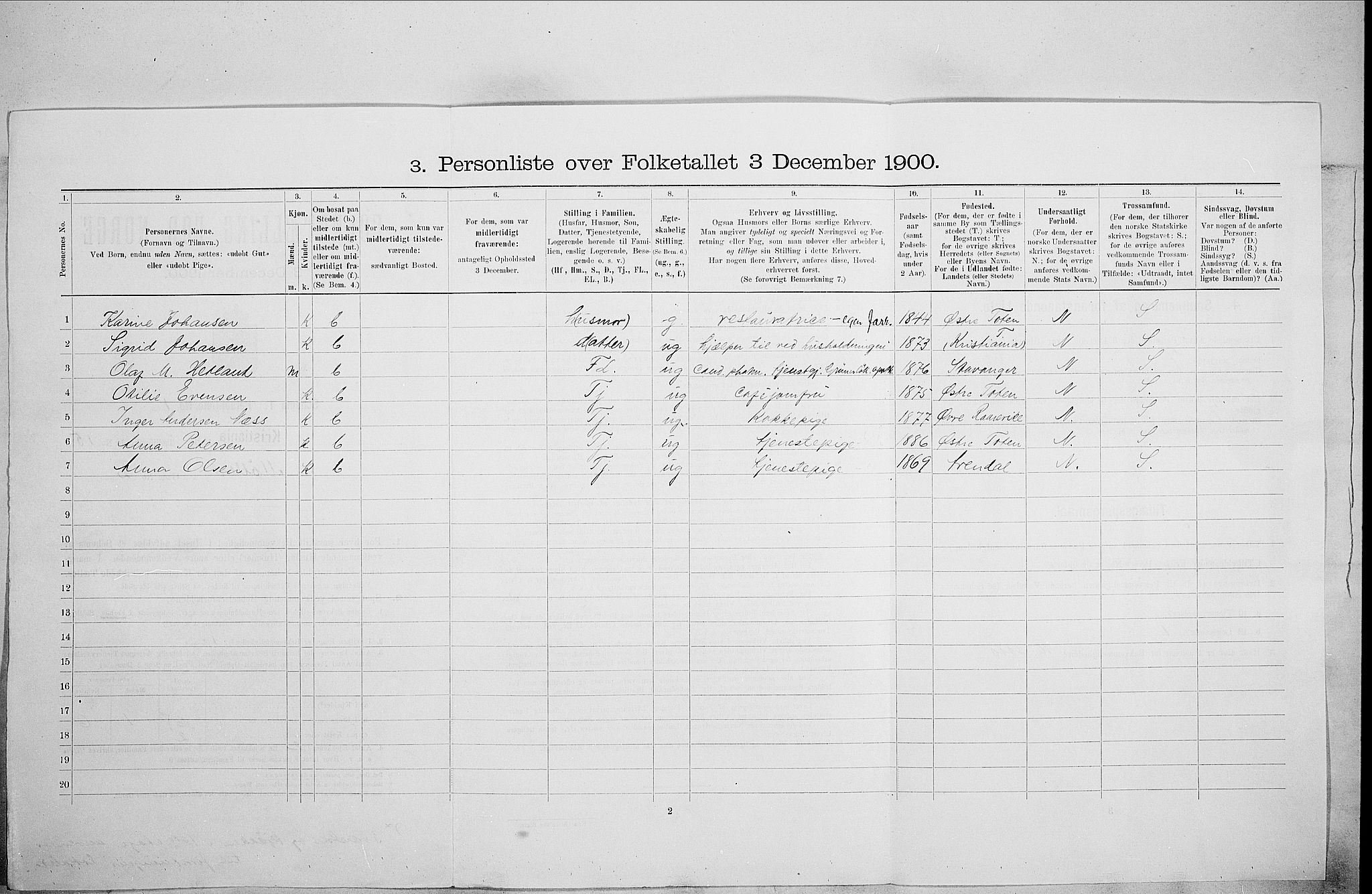 SAO, 1900 census for Kristiania, 1900, p. 61842