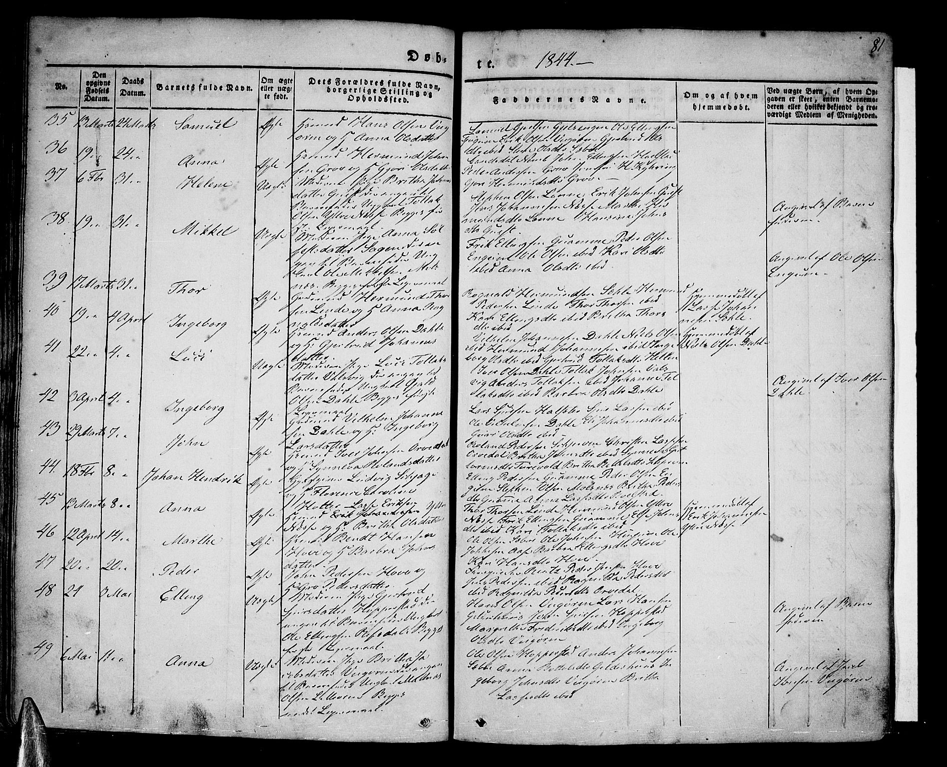 Vik sokneprestembete, AV/SAB-A-81501/H/Haa/Haaa/L0007: Parish register (official) no. A 7, 1831-1845, p. 81