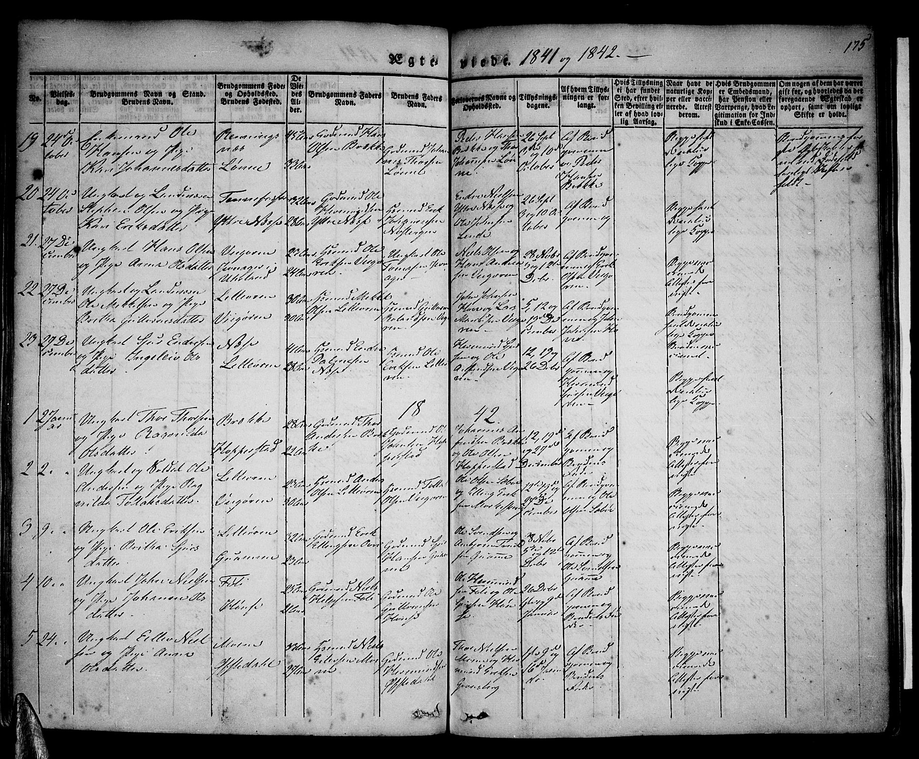 Vik sokneprestembete, AV/SAB-A-81501/H/Haa/Haaa/L0007: Parish register (official) no. A 7, 1831-1845, p. 175