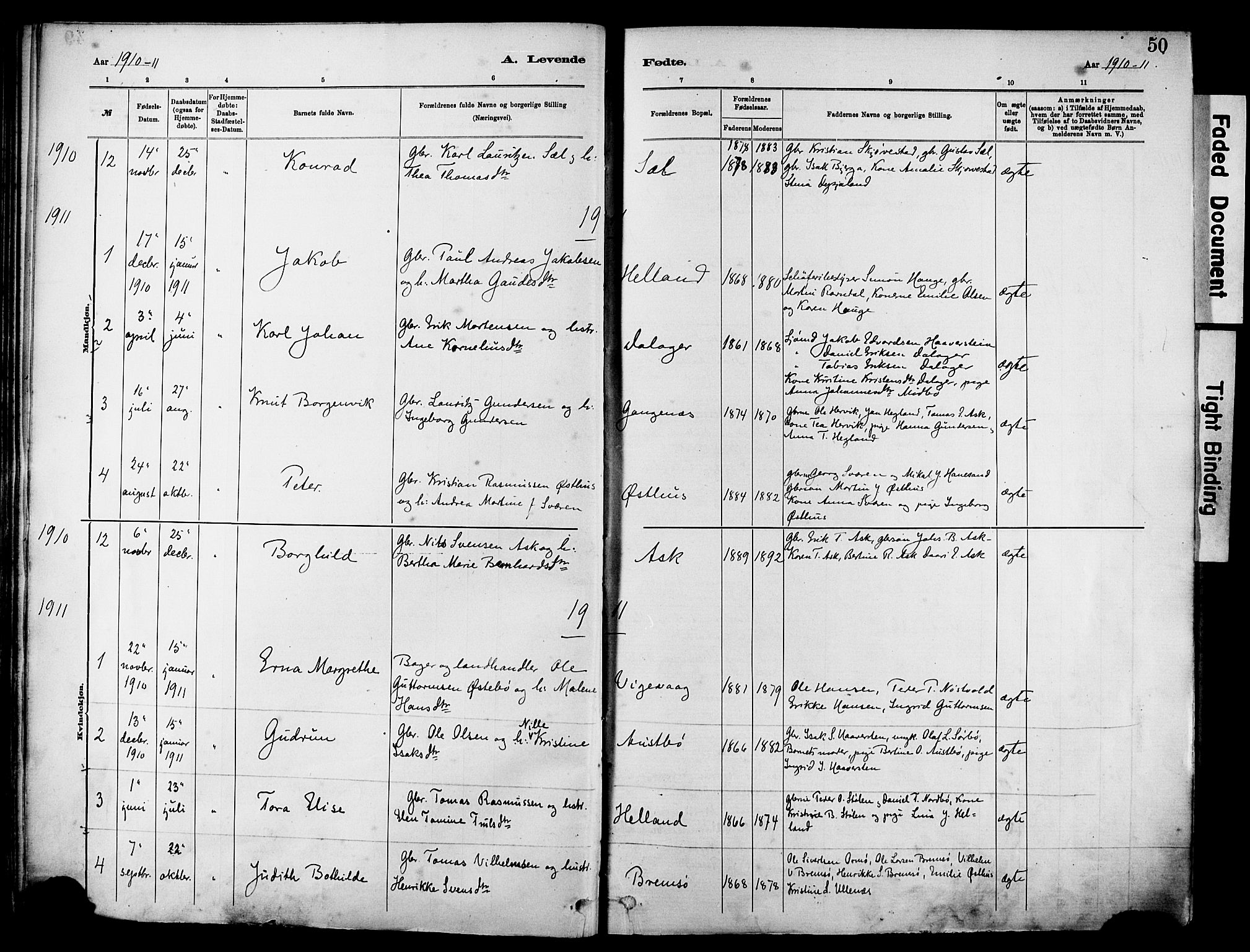 Rennesøy sokneprestkontor, SAST/A -101827/H/Ha/Haa/L0012: Parish register (official) no. A 13, 1885-1917, p. 50