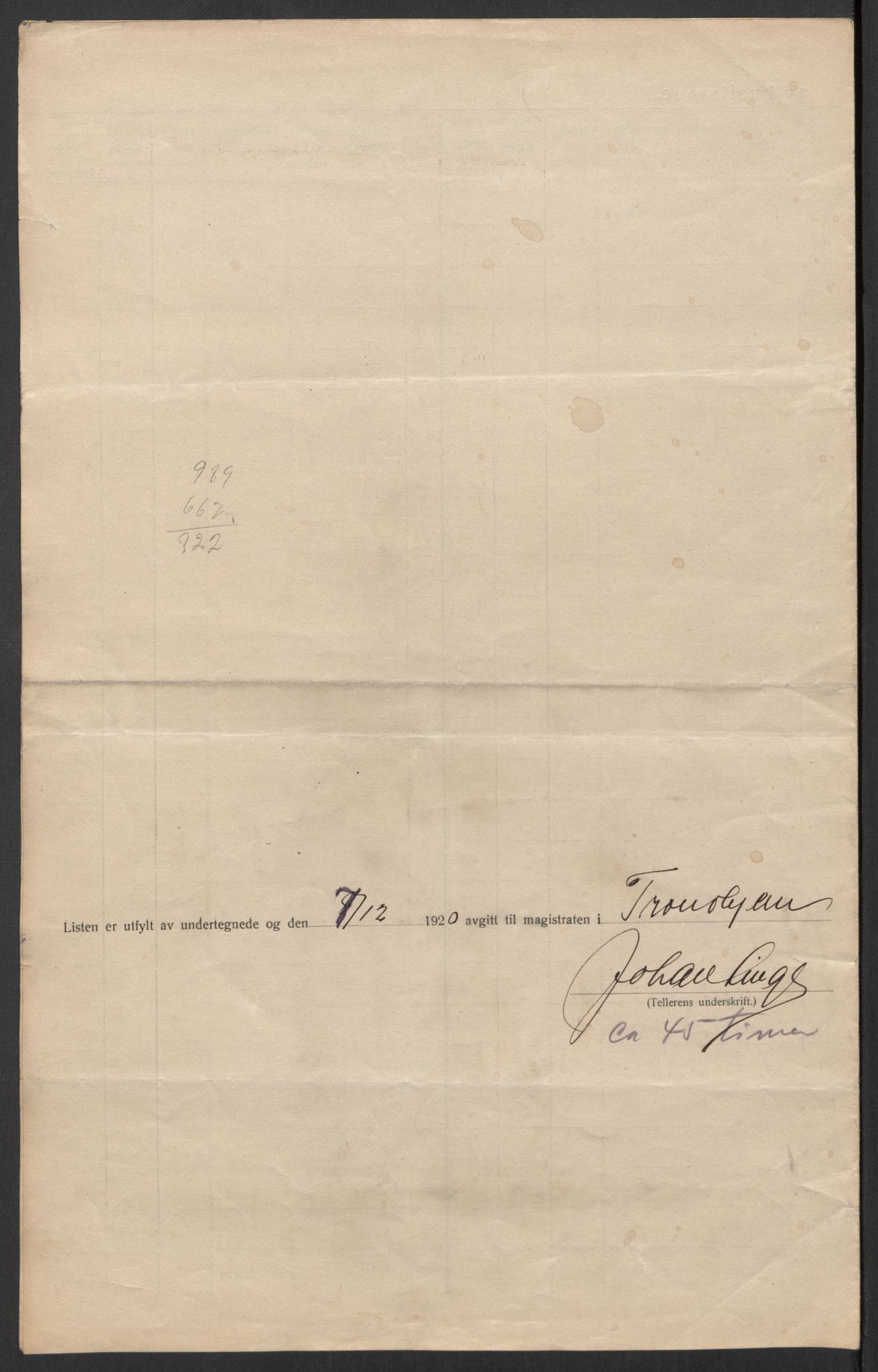 SAT, 1920 census for Trondheim, 1920, p. 160