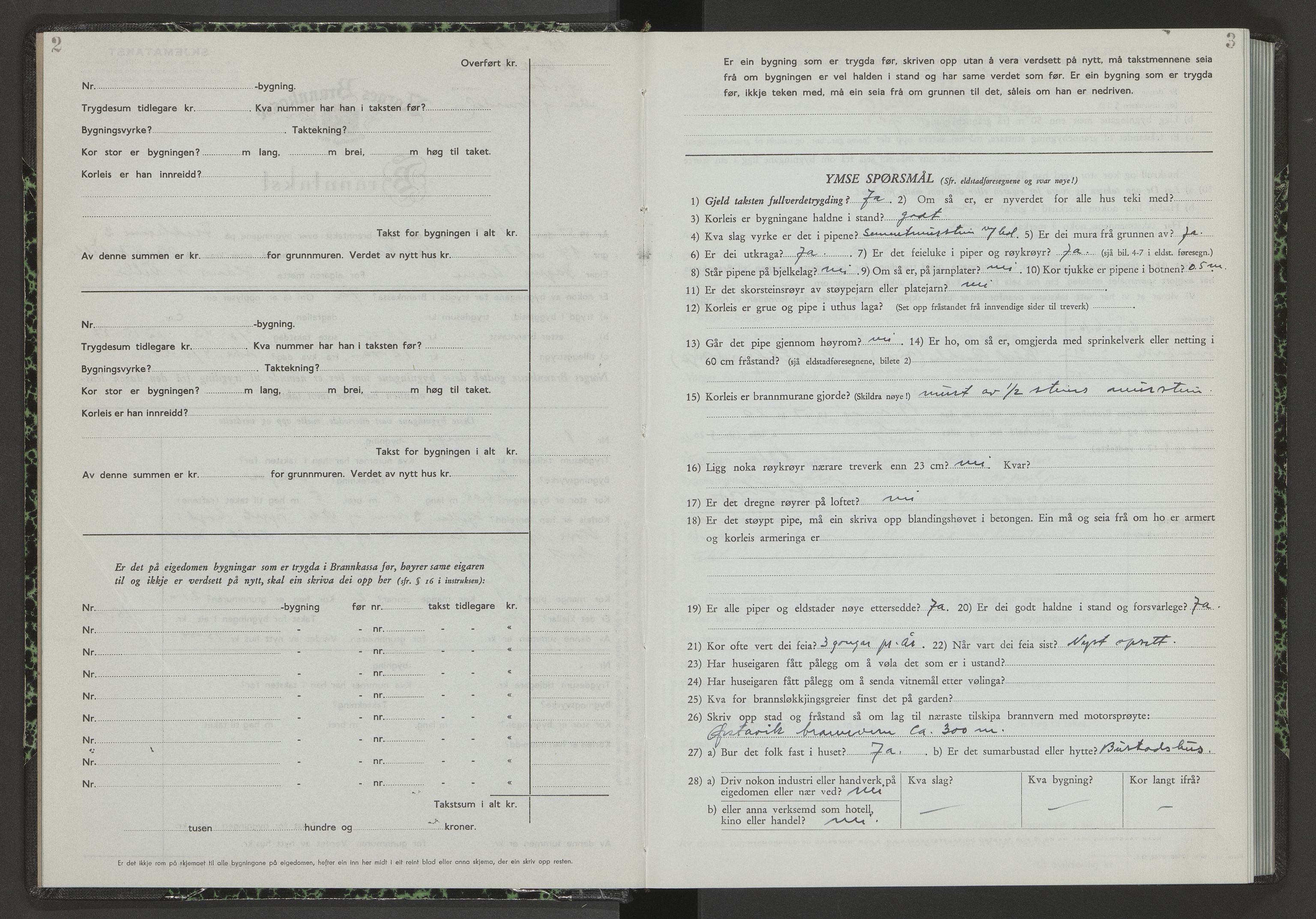 Norges Brannkasse Ørsta, AV/SAT-A-5489/F/Fb/L0003: Branntakstprotokoll, 1951-1955