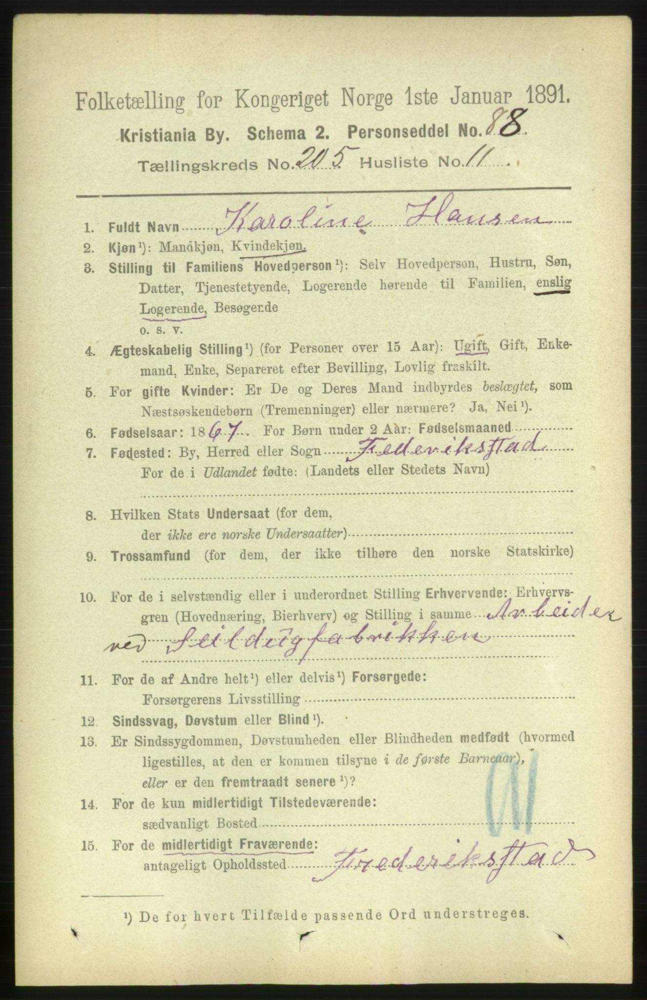 RA, 1891 census for 0301 Kristiania, 1891, p. 123823