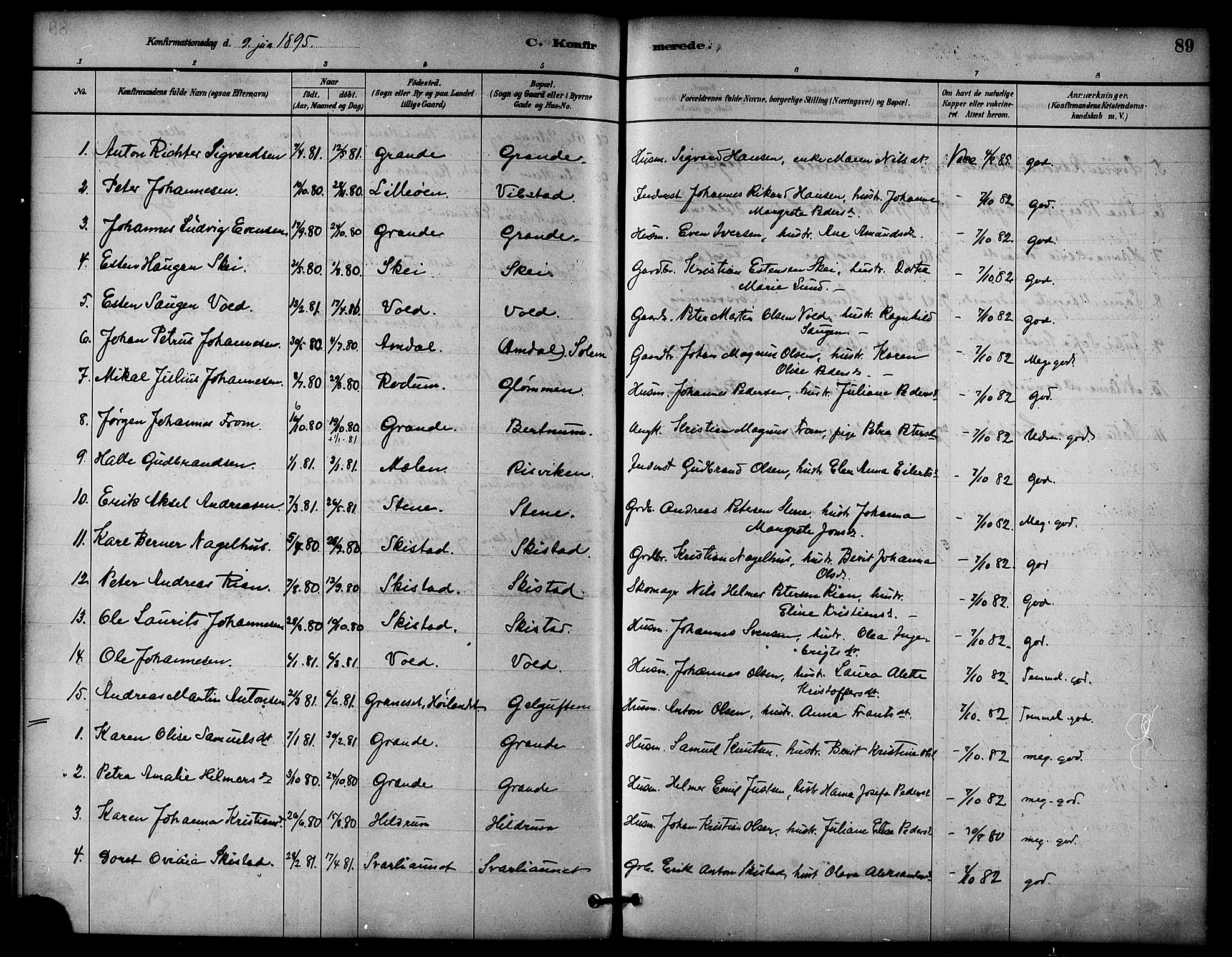 Ministerialprotokoller, klokkerbøker og fødselsregistre - Nord-Trøndelag, SAT/A-1458/764/L0555: Parish register (official) no. 764A10, 1881-1896, p. 89