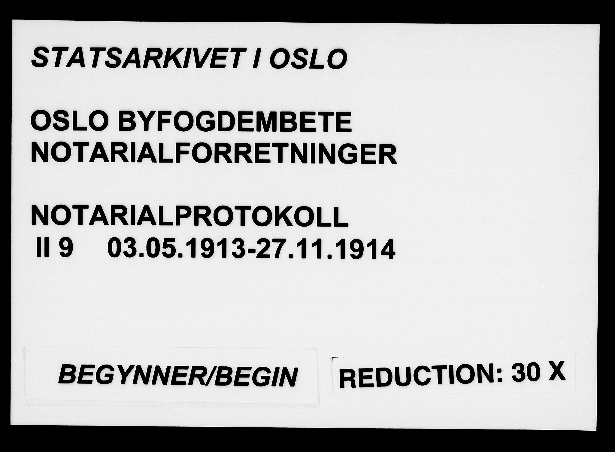 Oslo byfogd avd. I, SAO/A-10220/L/Lb/Lbb/L0009: Notarialprotokoll, rekke II: Vigsler, 1913-1914