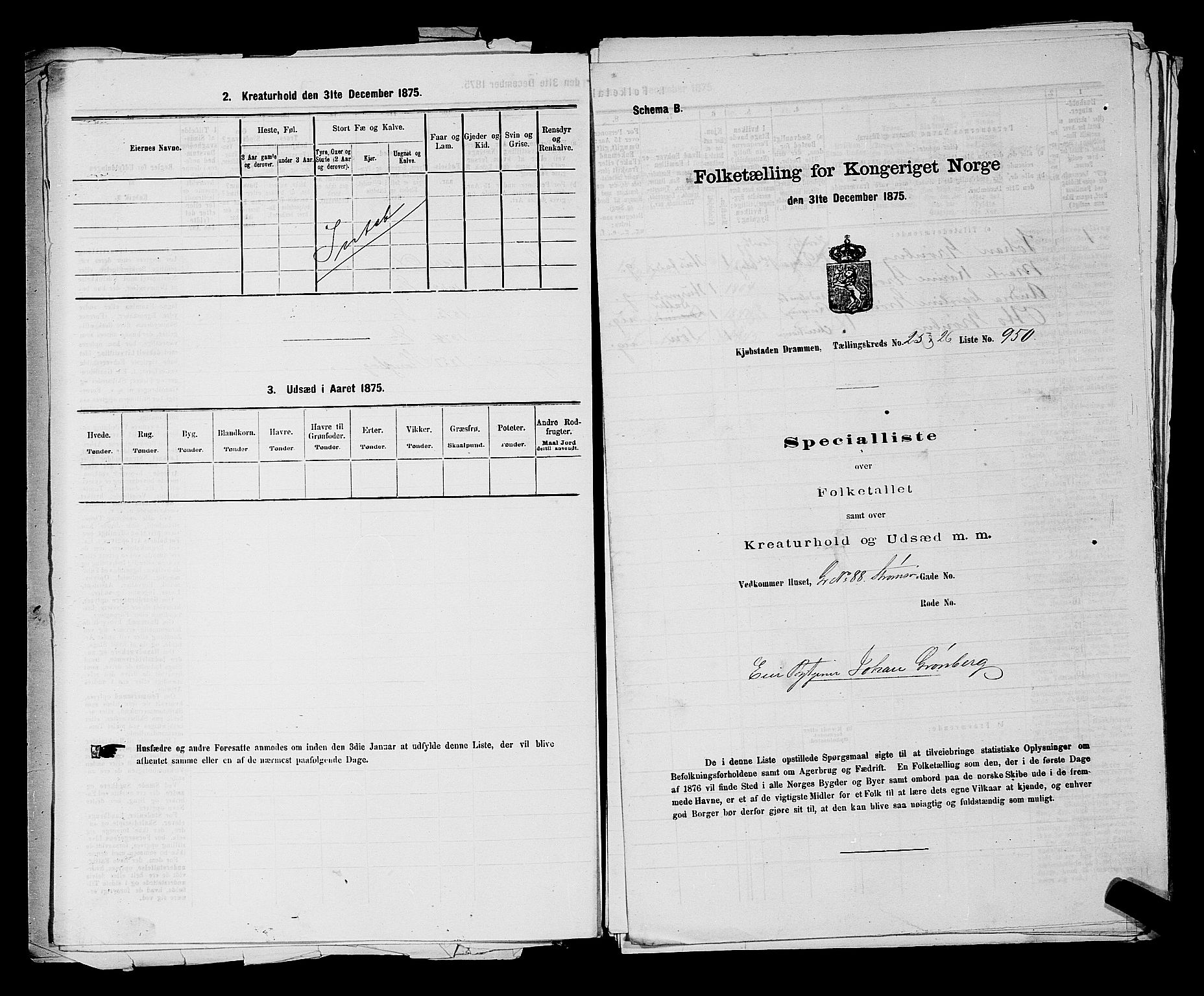 SAKO, 1875 census for 0602 Drammen, 1875, p. 2557