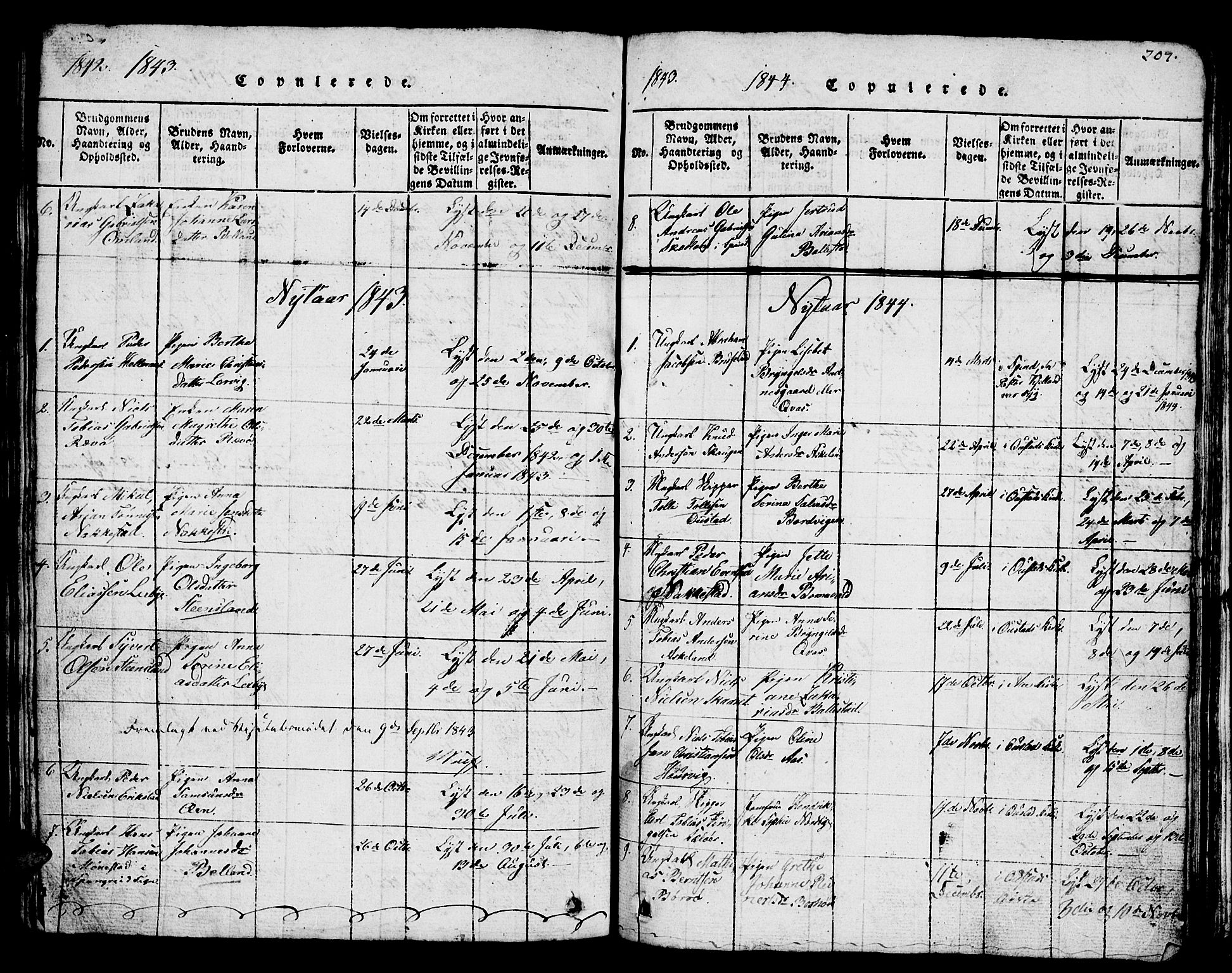 Lyngdal sokneprestkontor, SAK/1111-0029/F/Fb/Fba/L0001: Parish register (copy) no. B 1, 1816-1876, p. 207